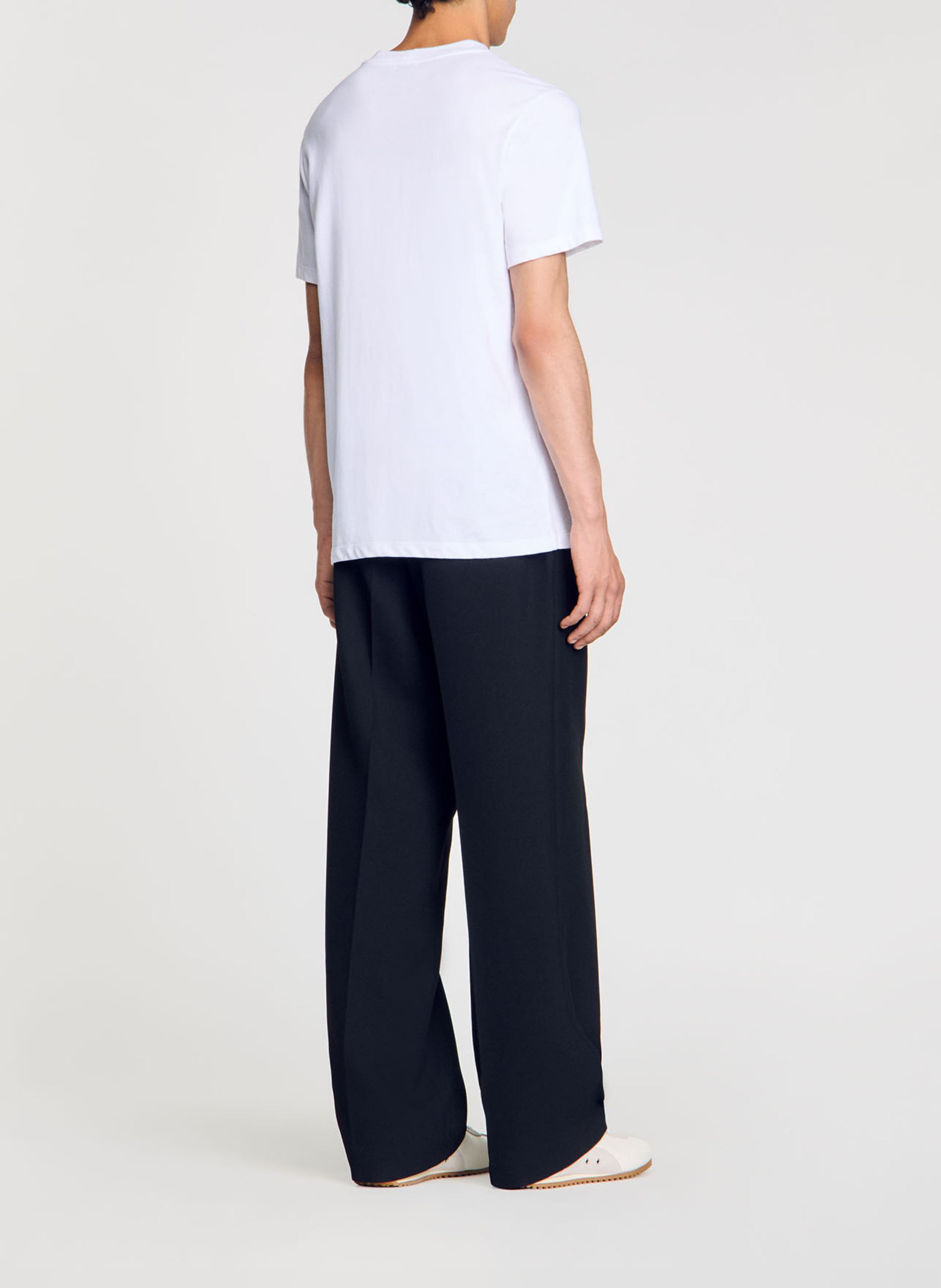 Tee-shirt droit en coton SANDRO Blanc