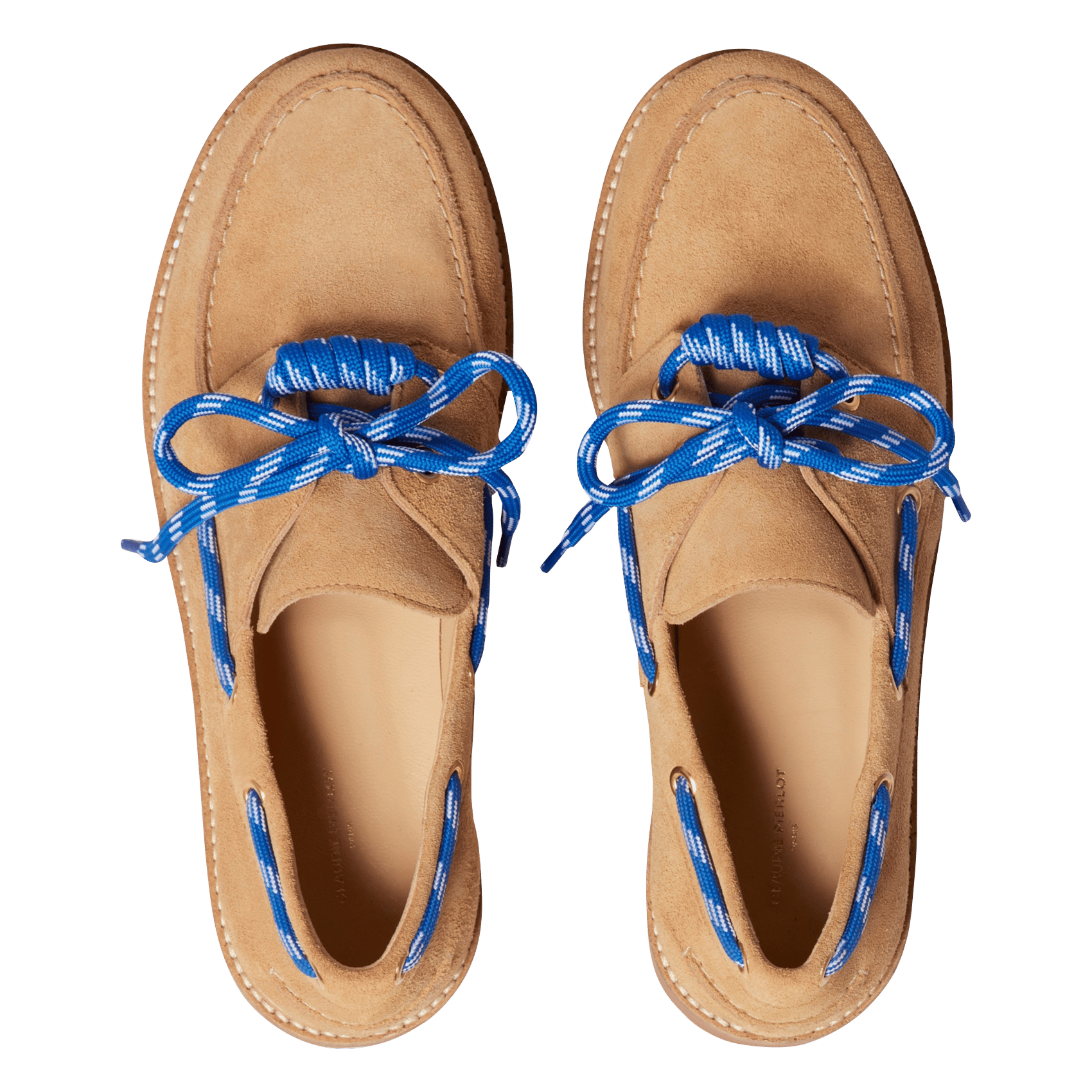 Chaussures bateau en cuir velours CLAUDIE PIERLOT Beige