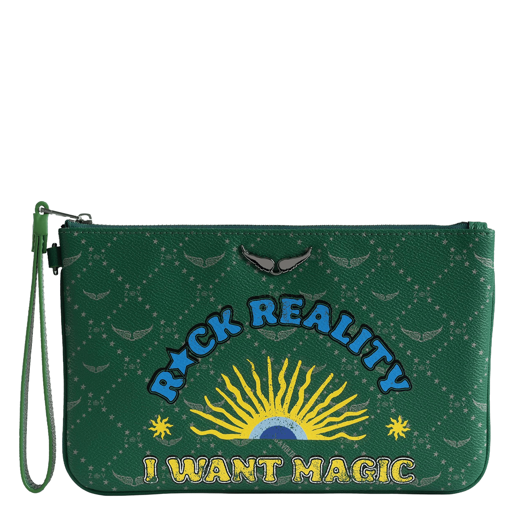 Pochette à imprimé graphique z pouch ZADIG&VOLTAIRE Vert