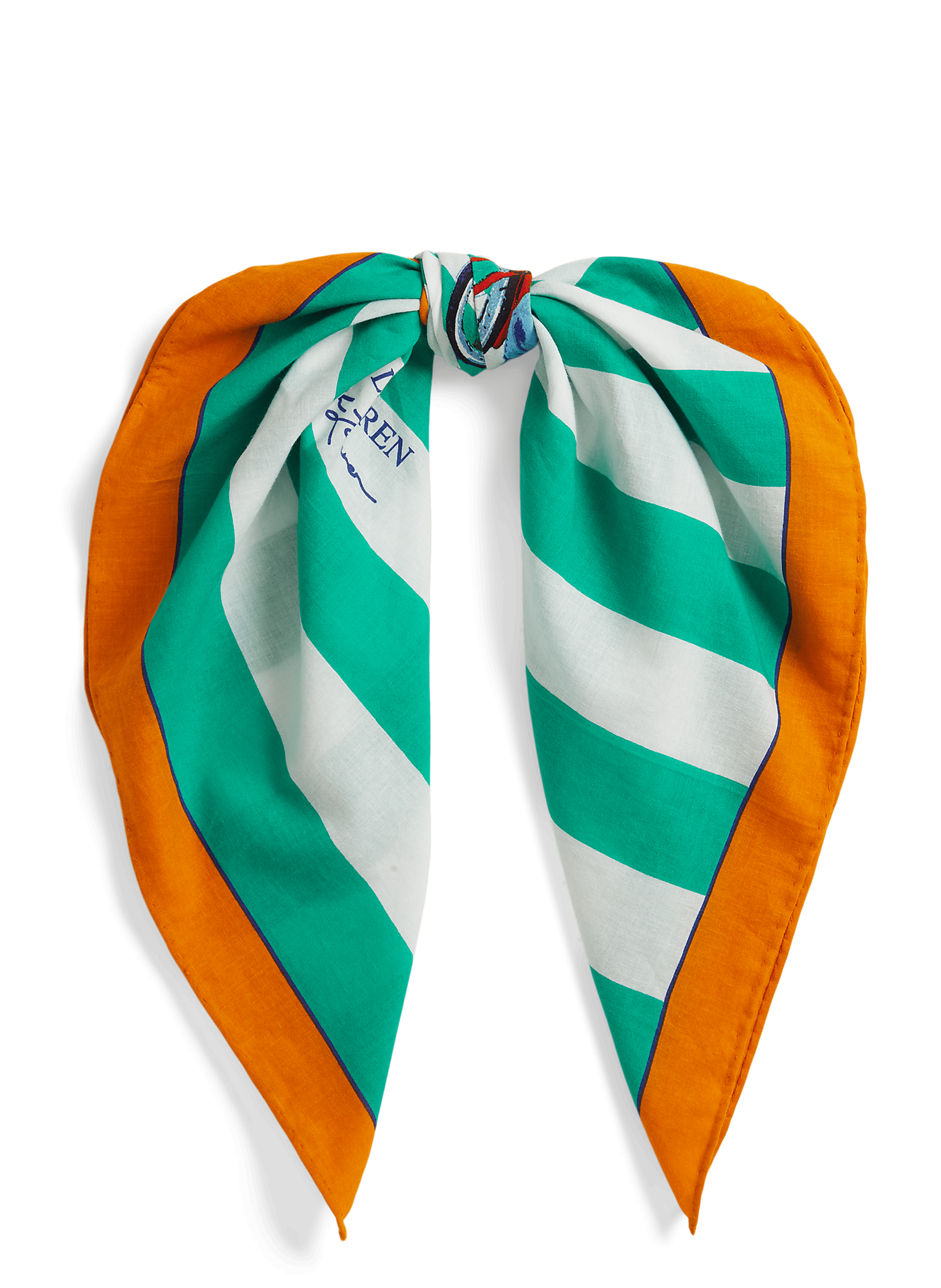 Foulard carré imprimé en coton POLO RALPH LAUREN Multicolore