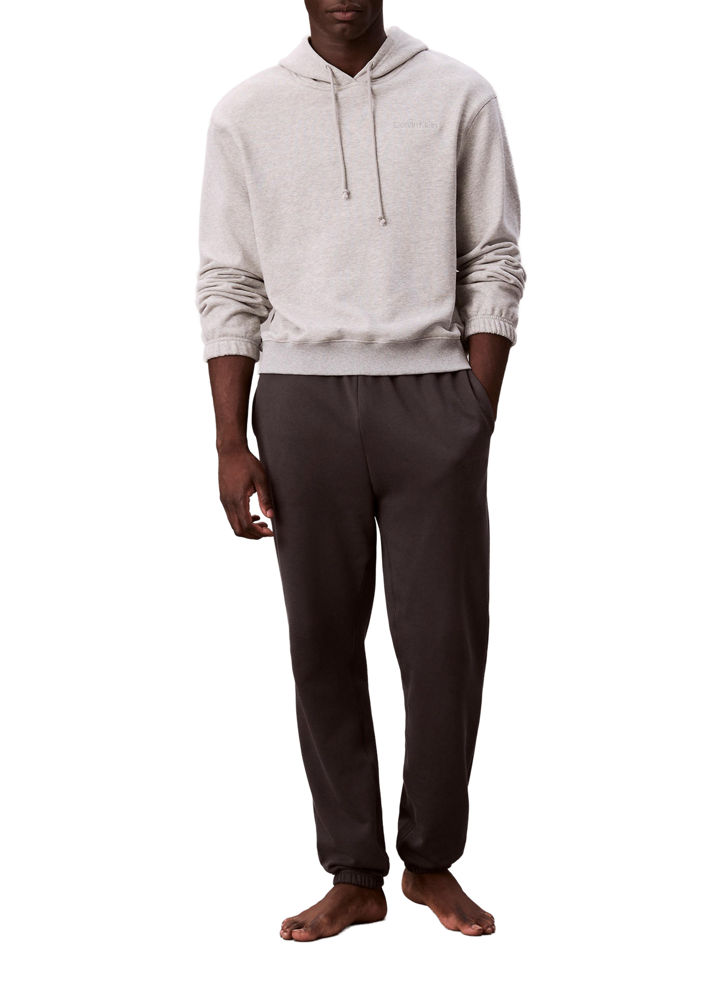 Kapuzenpullover aus Baumwollmischung CALVIN KLEIN Grau