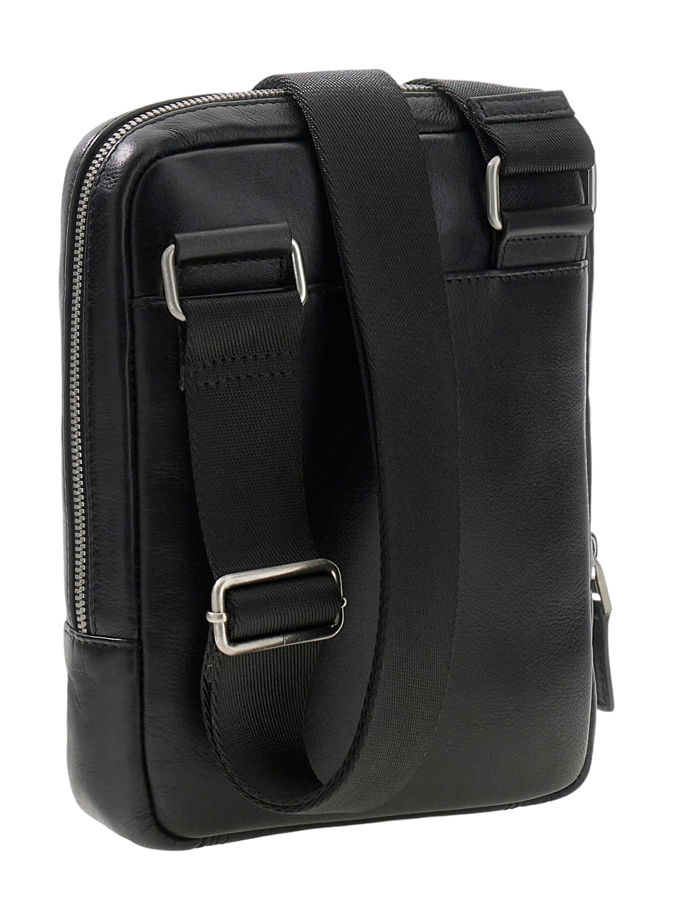 Sac à bandoulière Monaco en cuir  GUESS Noir