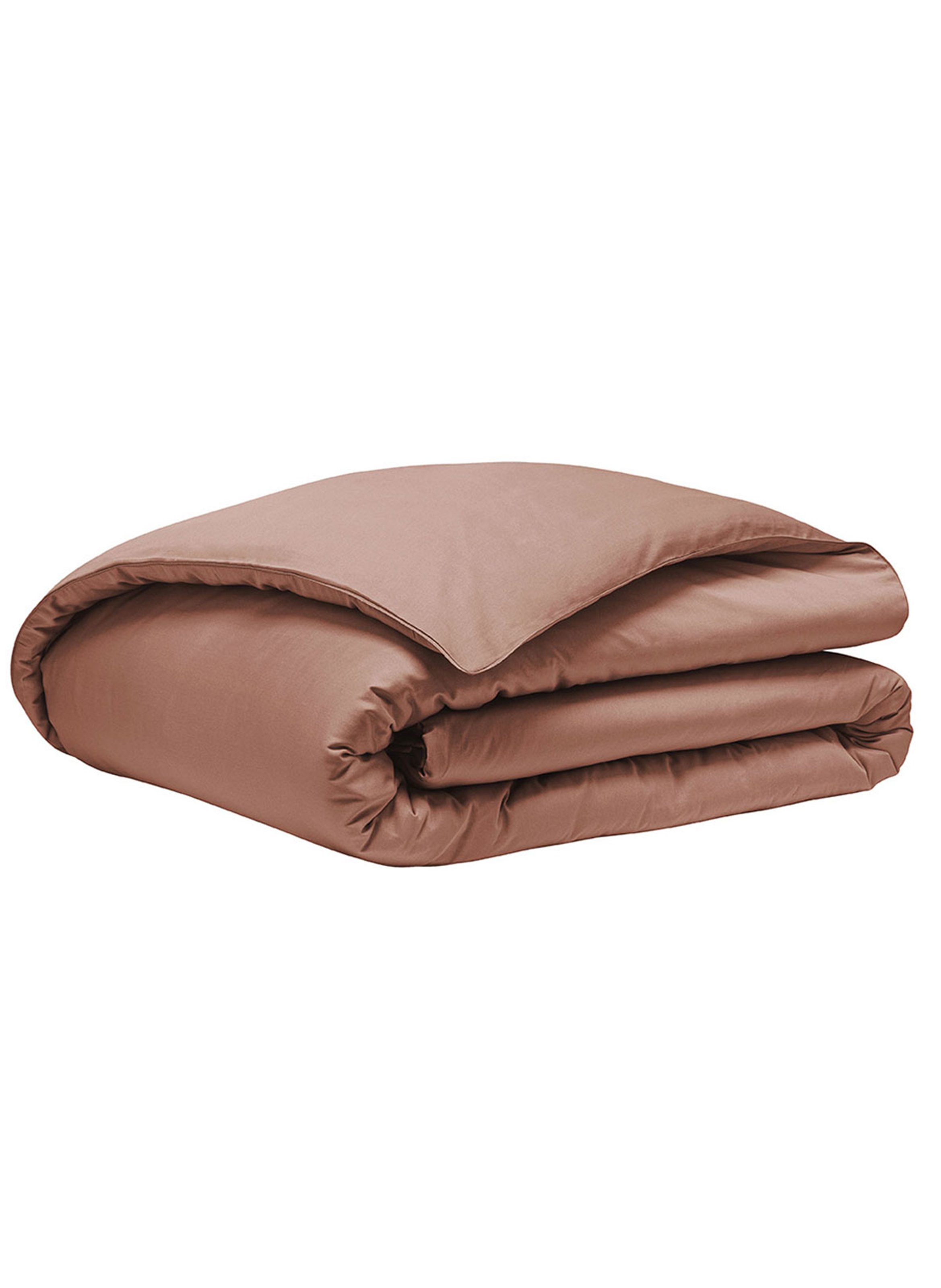Housse de couette unie en satin de coton bio, teophile ALEXANDRE TURPAULT Marron