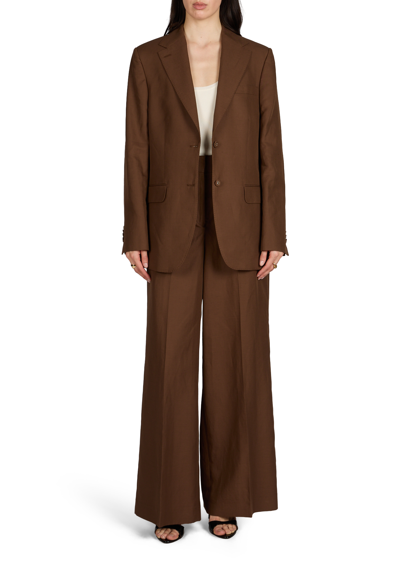 Linen and cotton blended blazer OFFICINE GENERALE Khaki