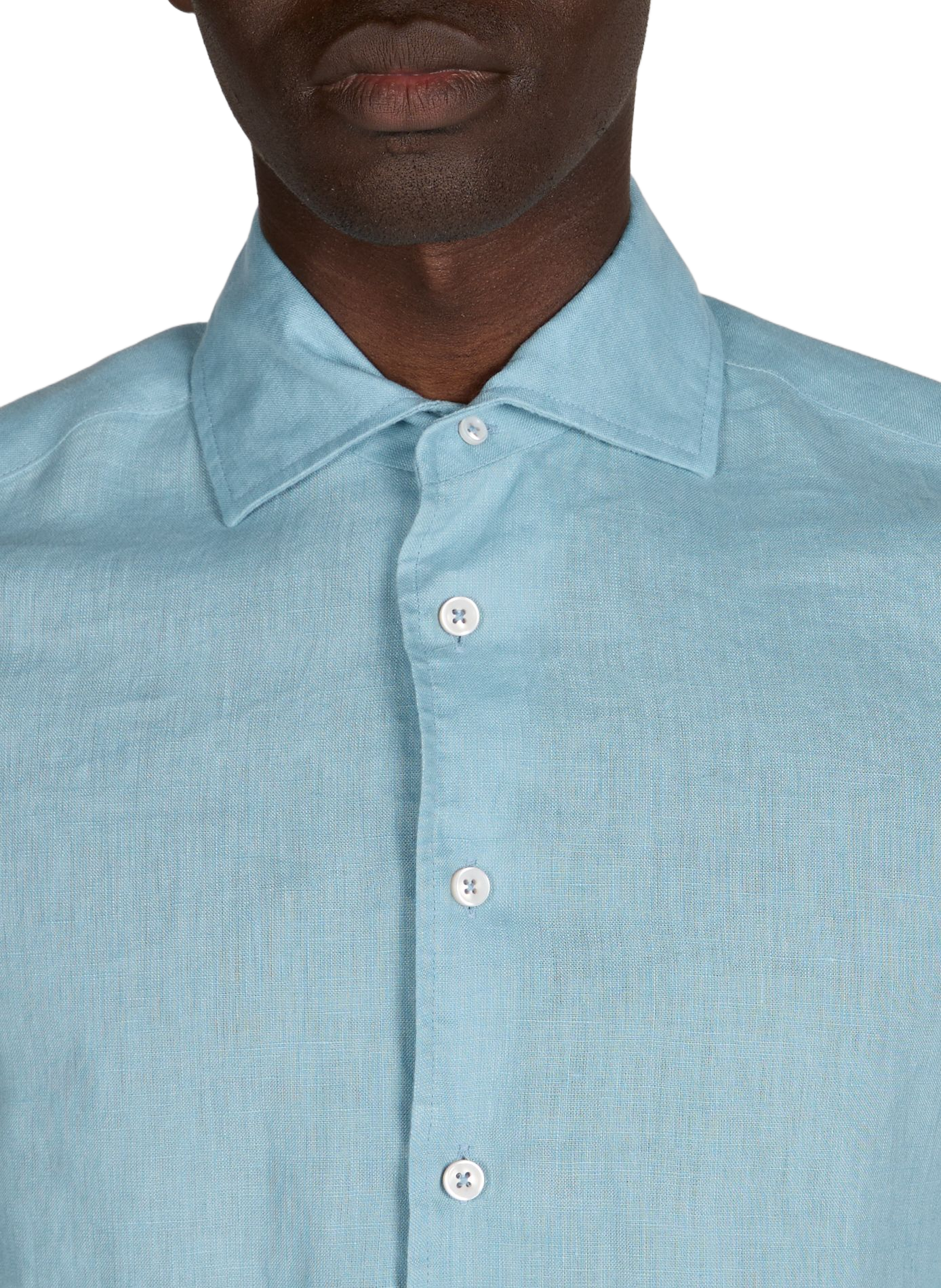 Chemise droite en lin AURELIEN Bleu
