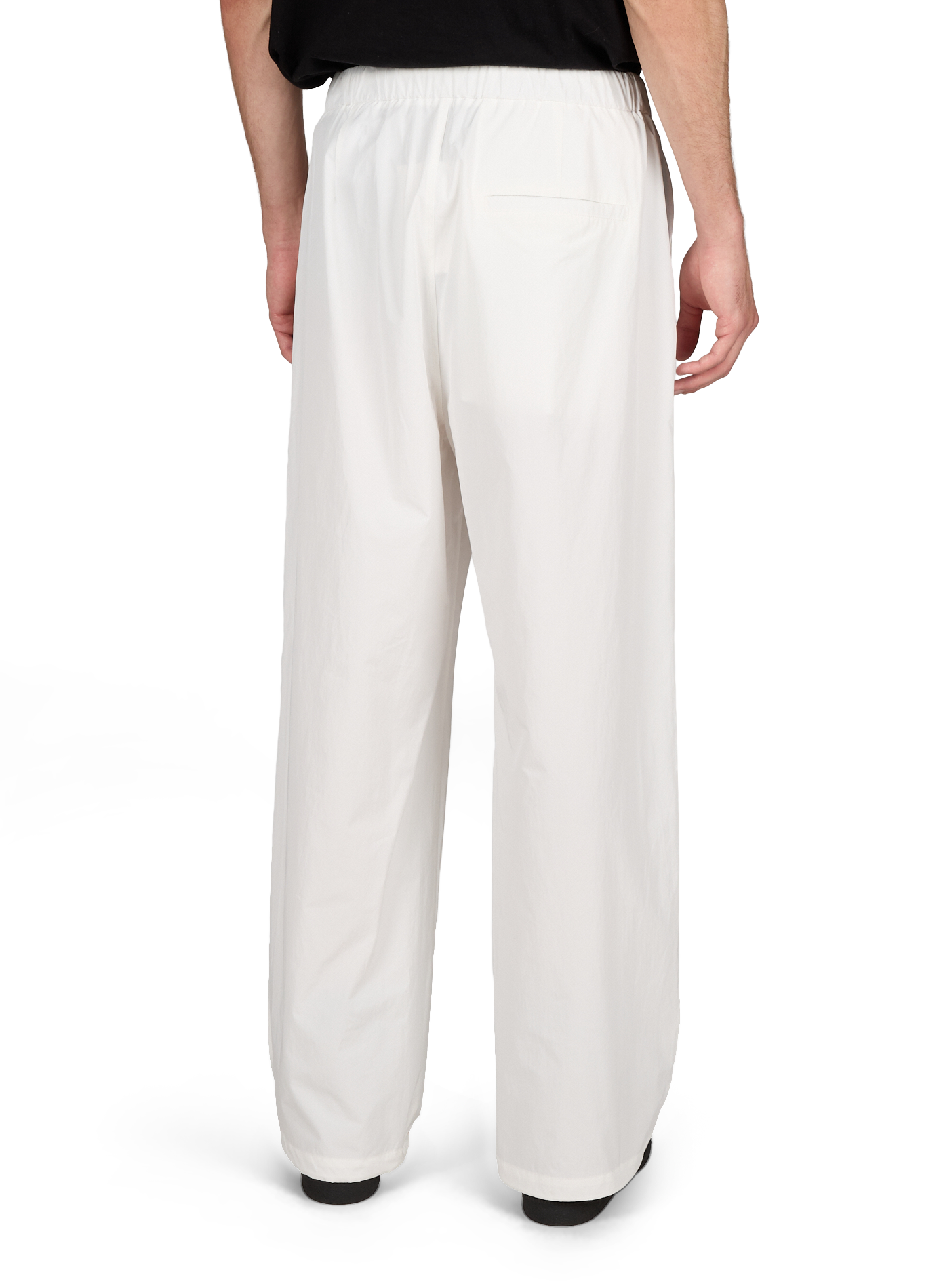 Elasticated waist solid trousers AMOMENTO White