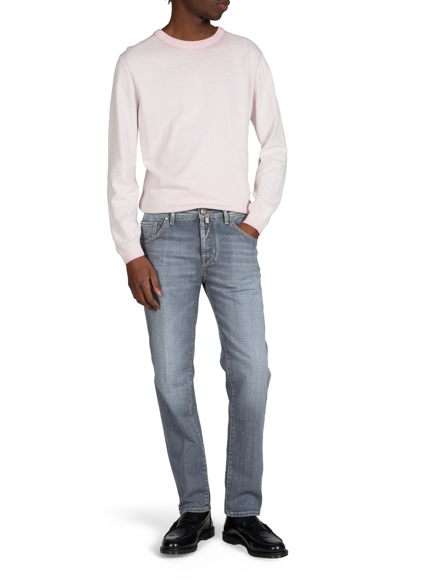 Cropped cotton blend jeans JACOB COHEN Grey