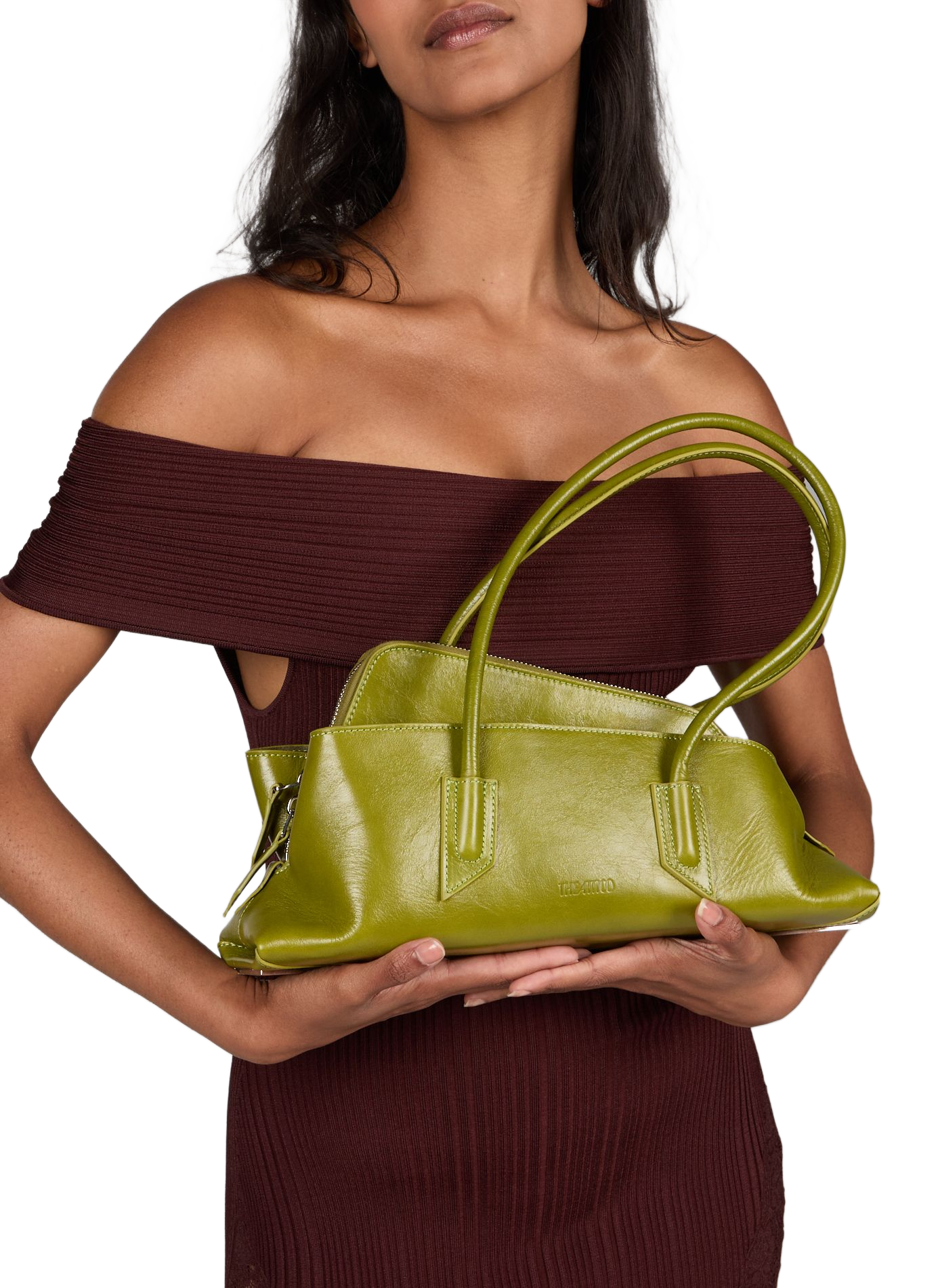 La Passeggiata Small leather handbag THE ATTICO Green