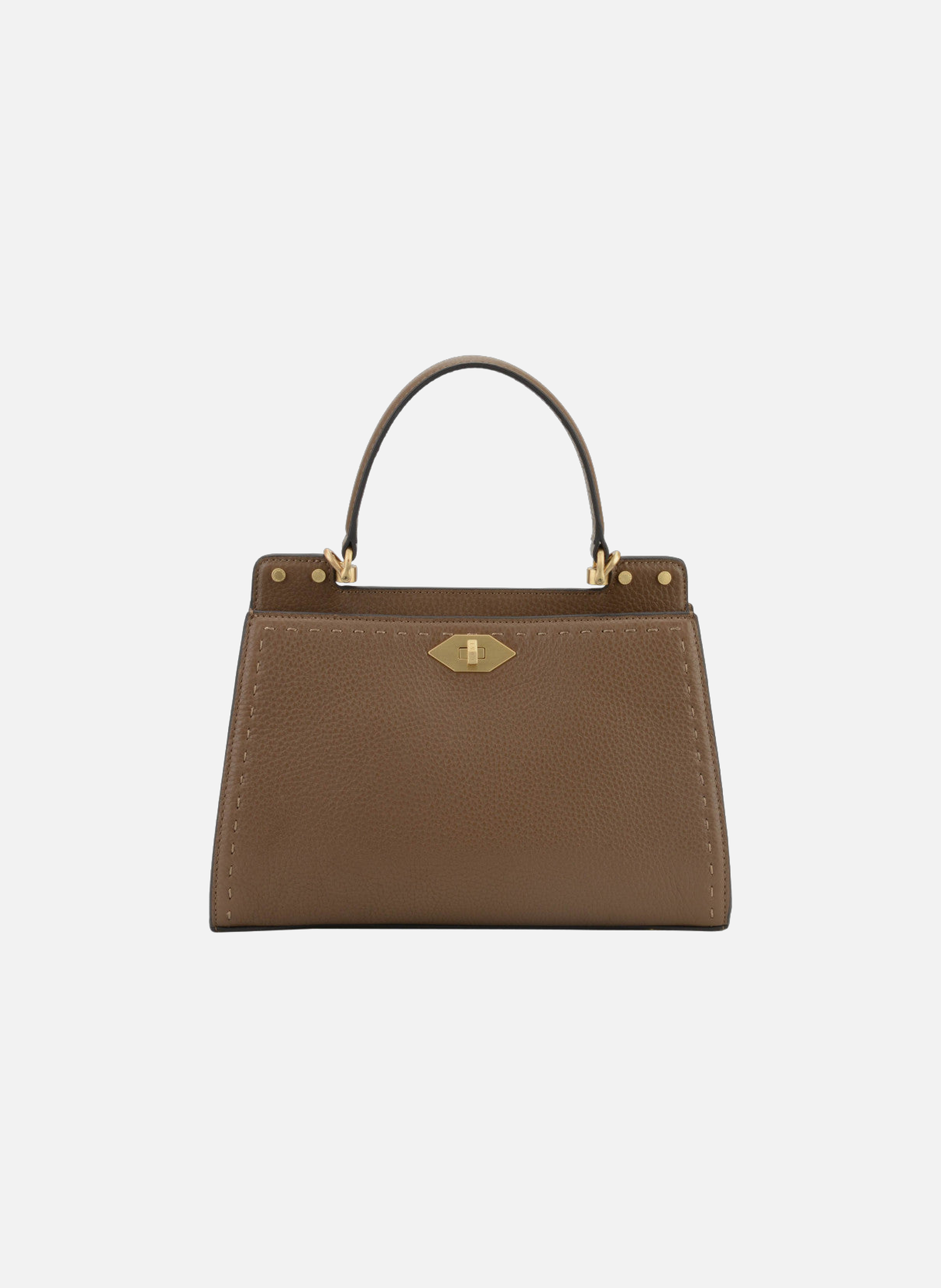 Trianon | sac à main micro en cuir de vachette POURCHET Marron