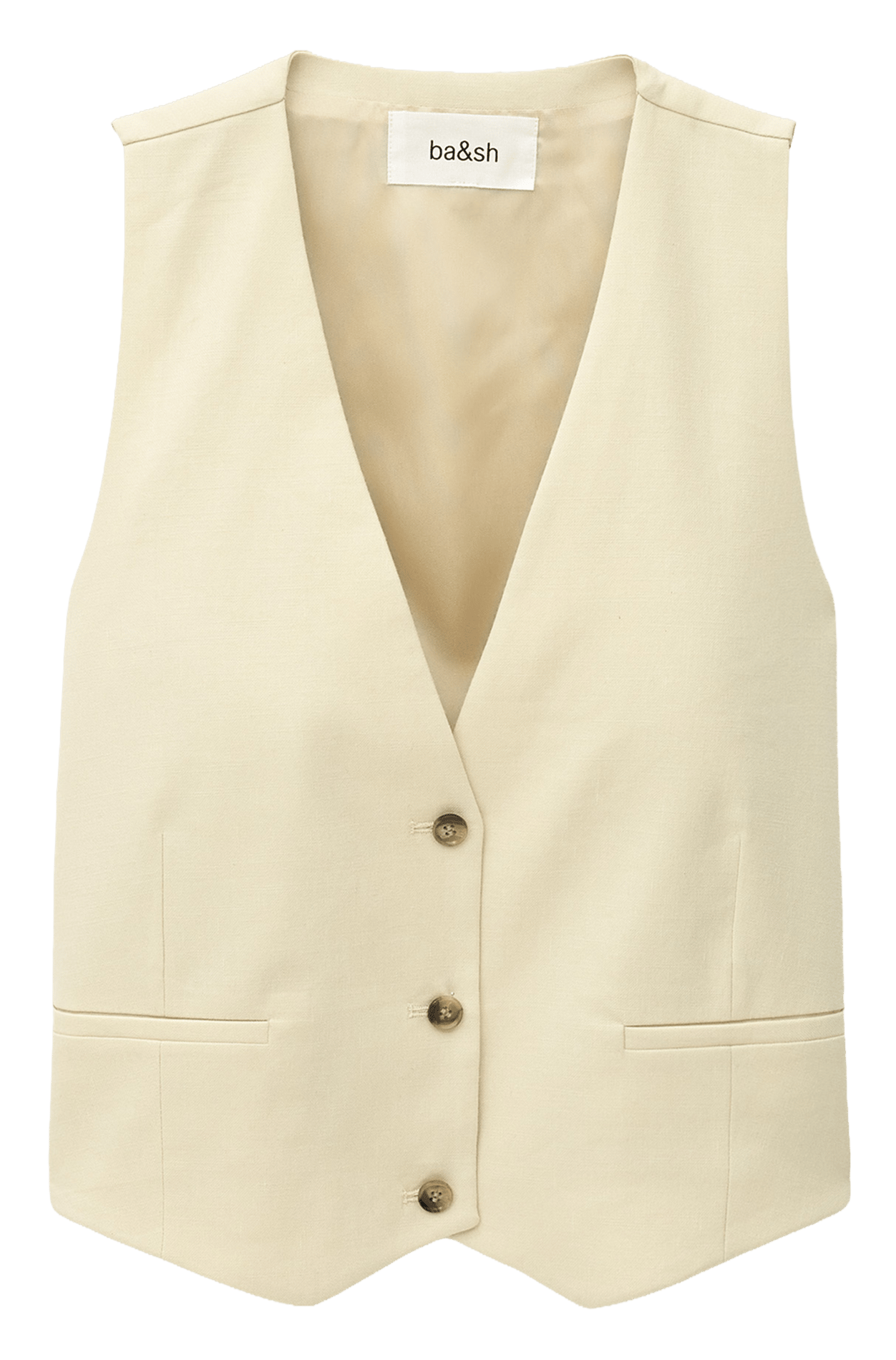 Veste col v en lin mélangé caela BA&SH Beige