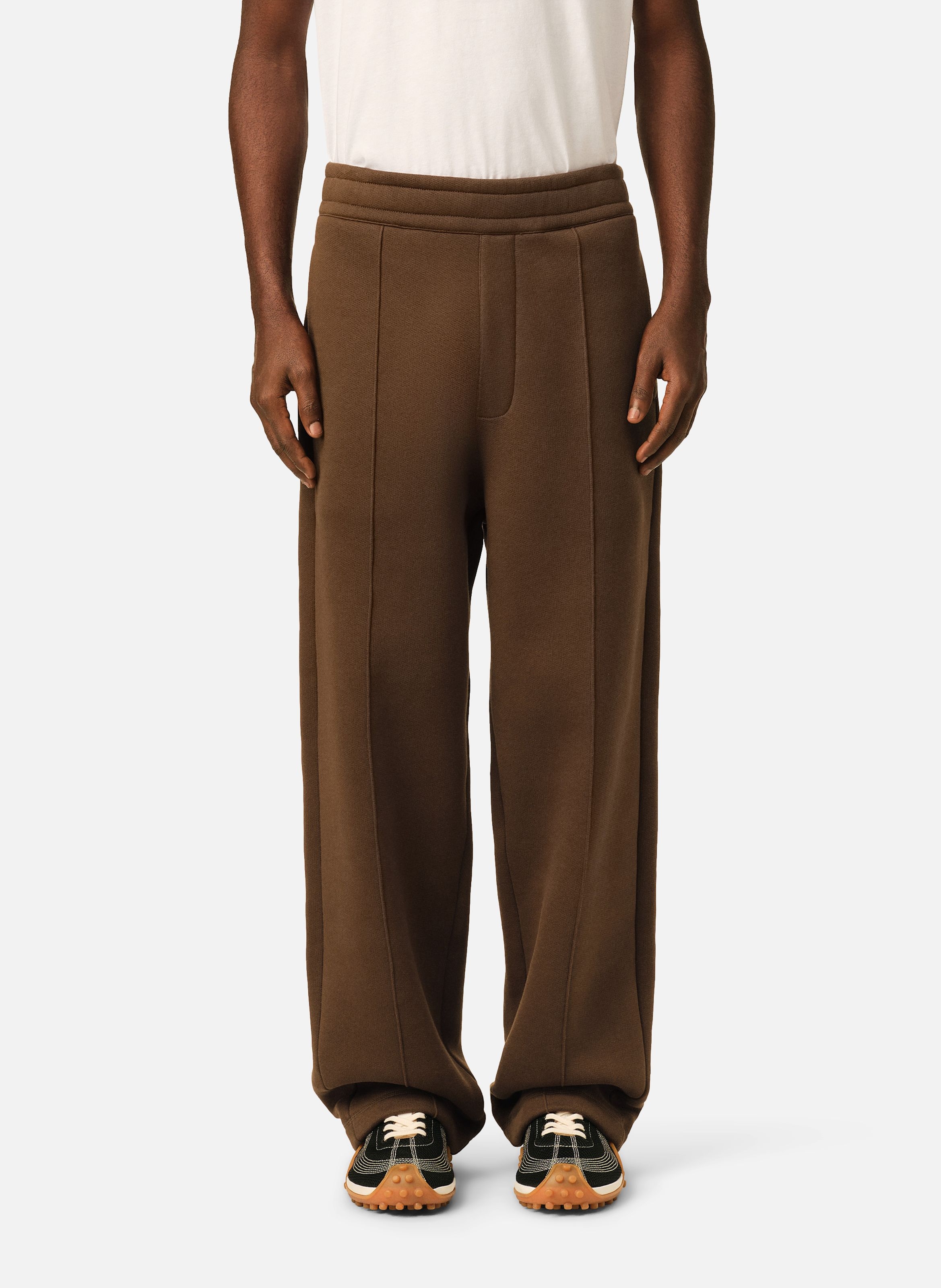 Jogging unisexe en coton ami de coeur embossé AMI PARIS Marron