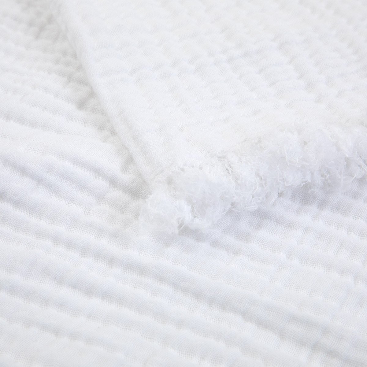 Plaid en gaze de coton, cyclades DESFORGES Blanc