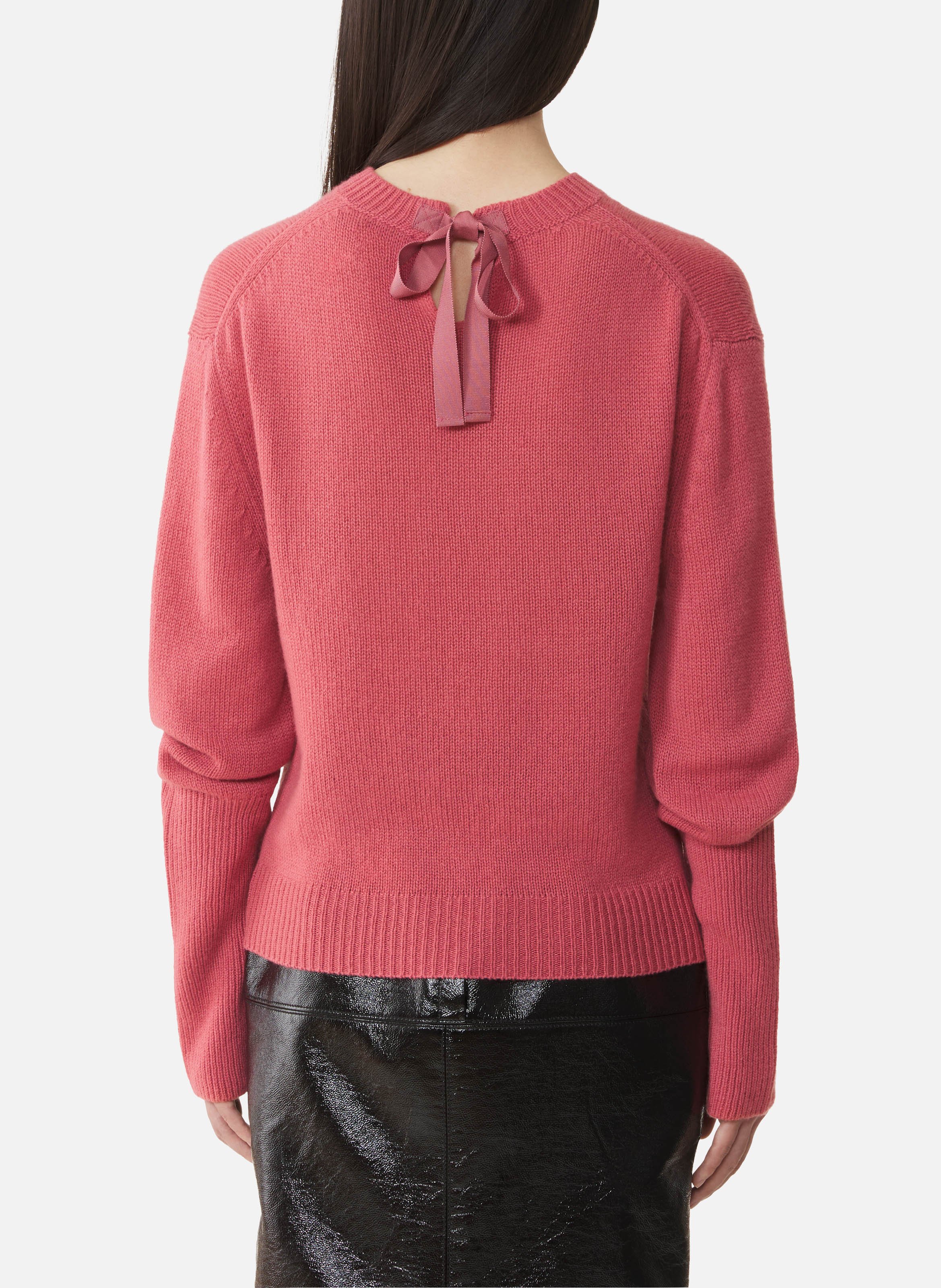 Pull détail gros grain en cachemire LANVIN Rose