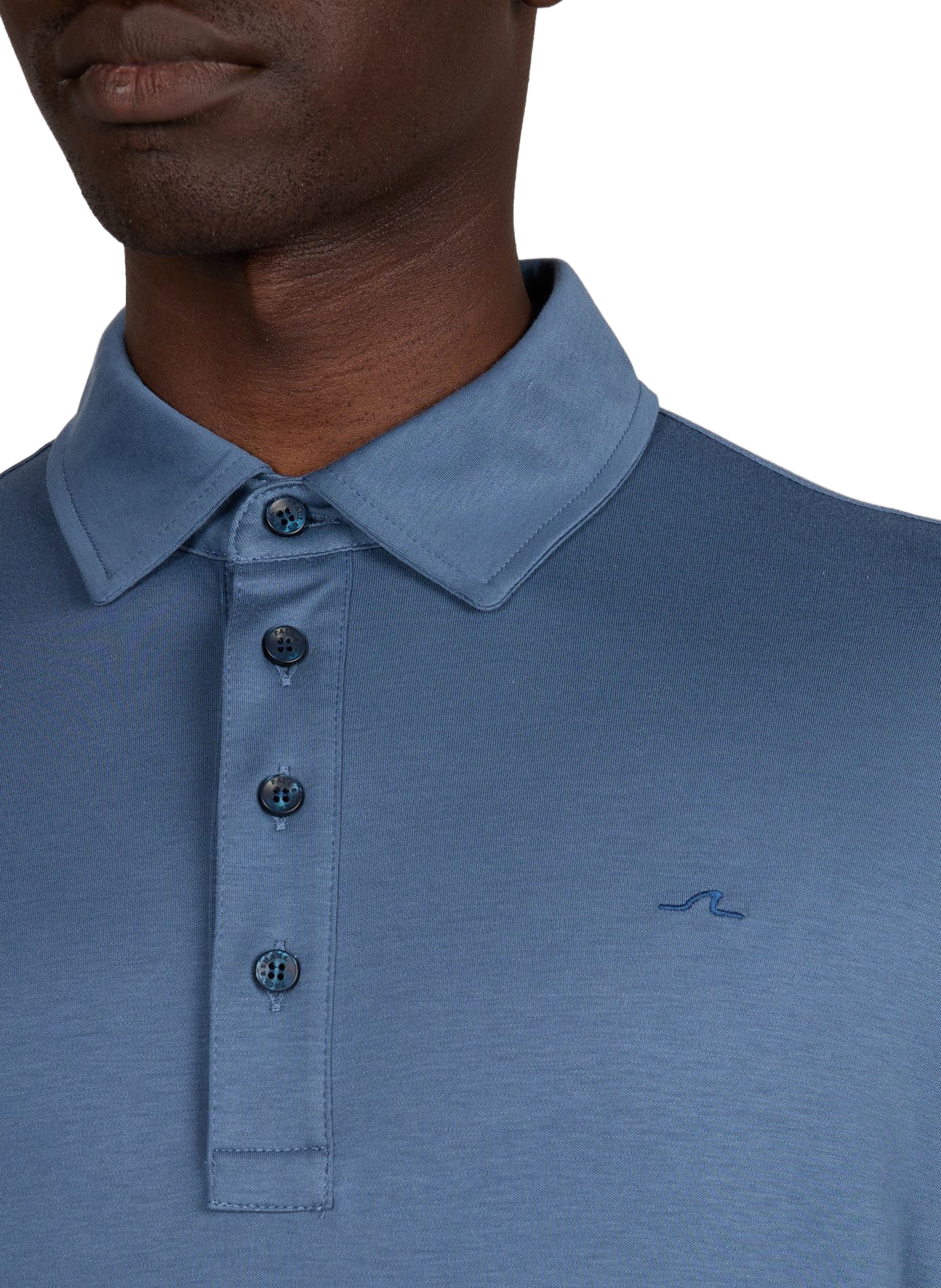 Straight fit long-sleeved cotton polo PAUL & SHARK Blue