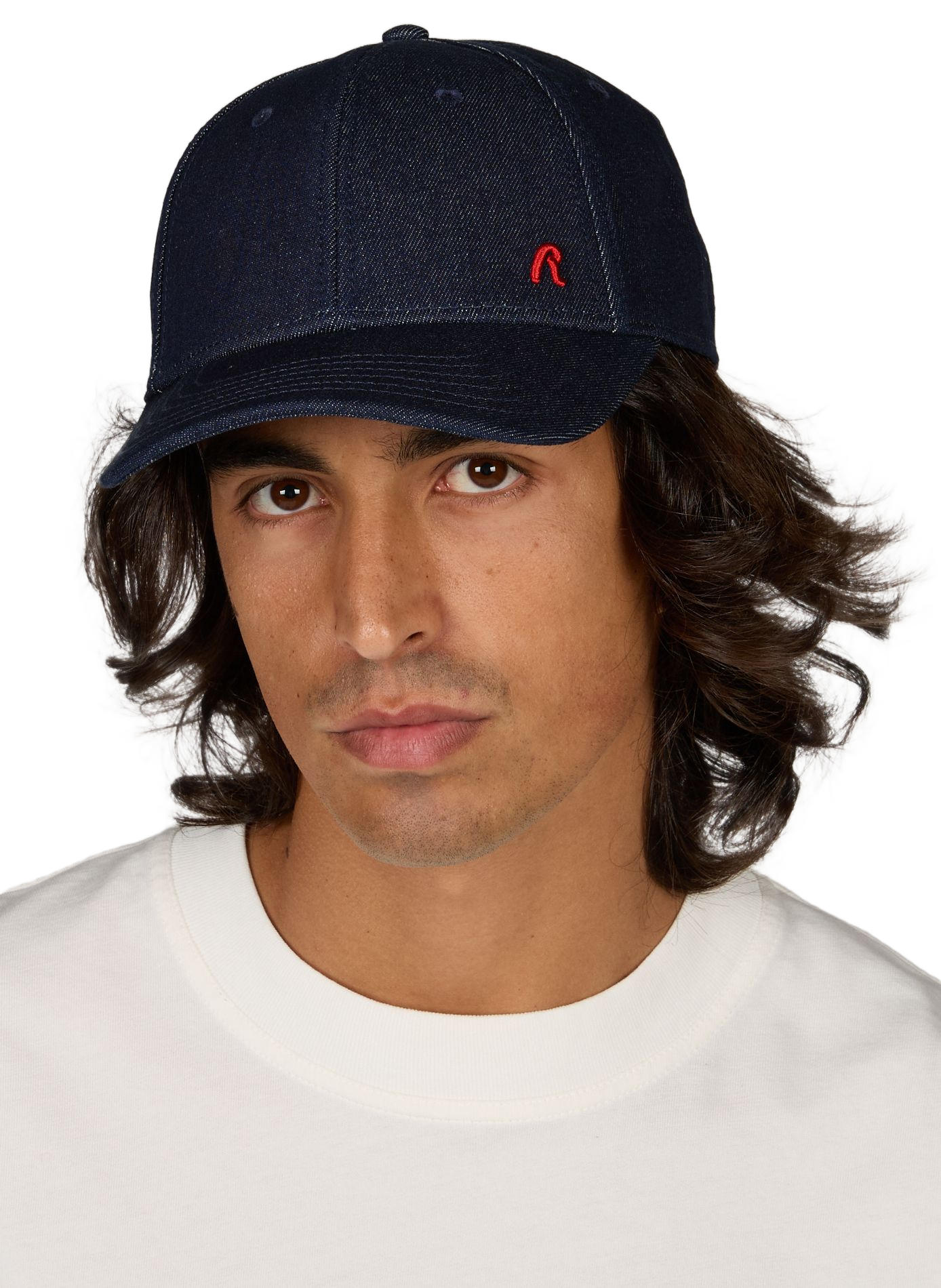 Embroidered cotton denim cap REPLAY Blue