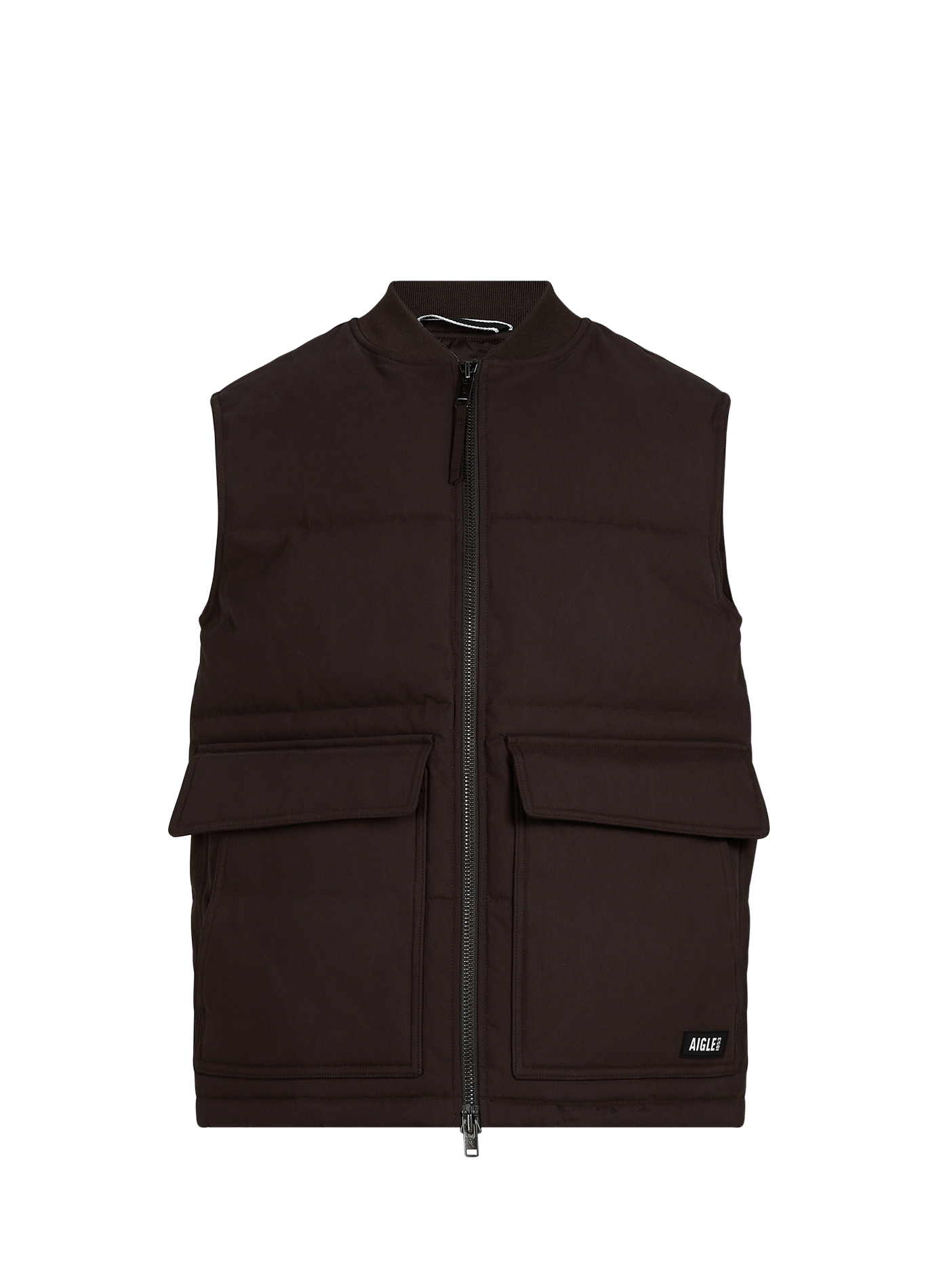 Sleeveless teddy-collar jacket in a cotton blend AIGLE Brown