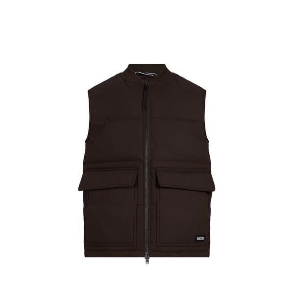 Blouson sans manche col teddy en coton mélangé Blouson sans manche col teddy en coton mélangé