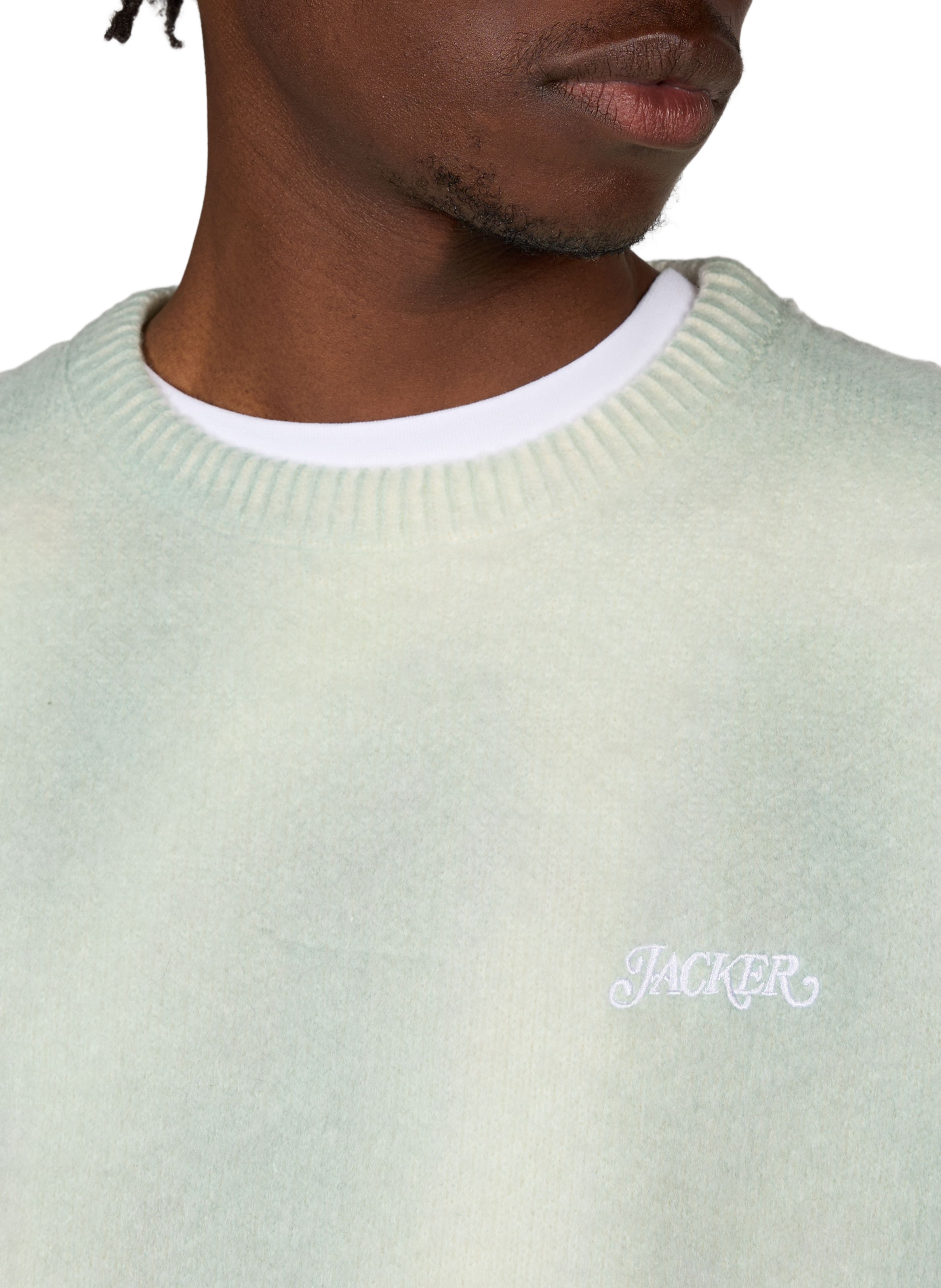 Relaxed-fit crew-neck knit sweater JACKER. Black