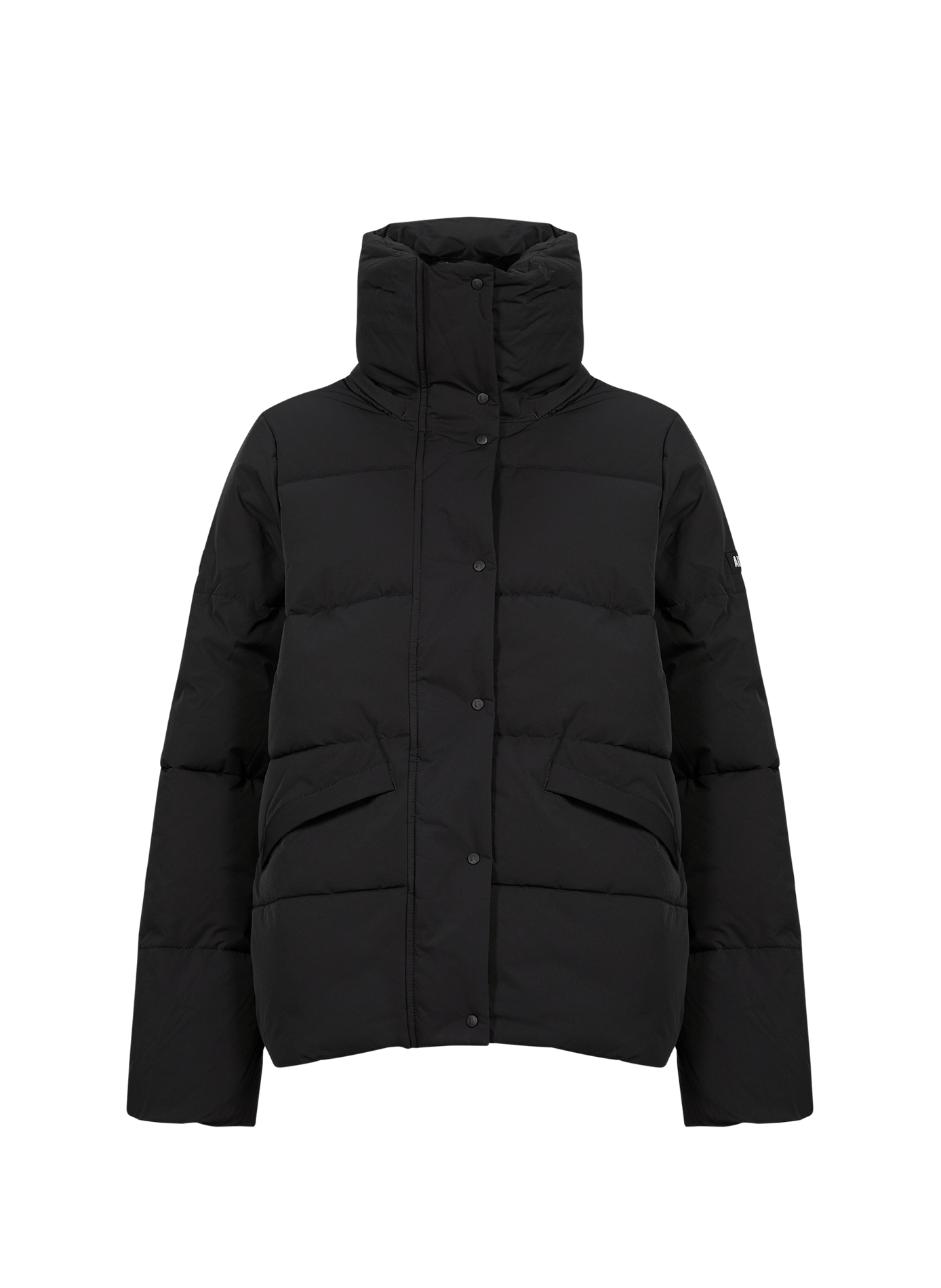 Gerade geschnittene, einfarbige Steppjacke mit Stehkragen AIGLE Schwarz