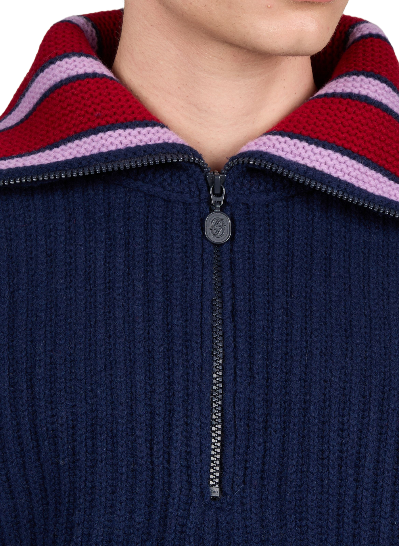 Half-zip wool jumper DROLE DE MONSIEUR Blue