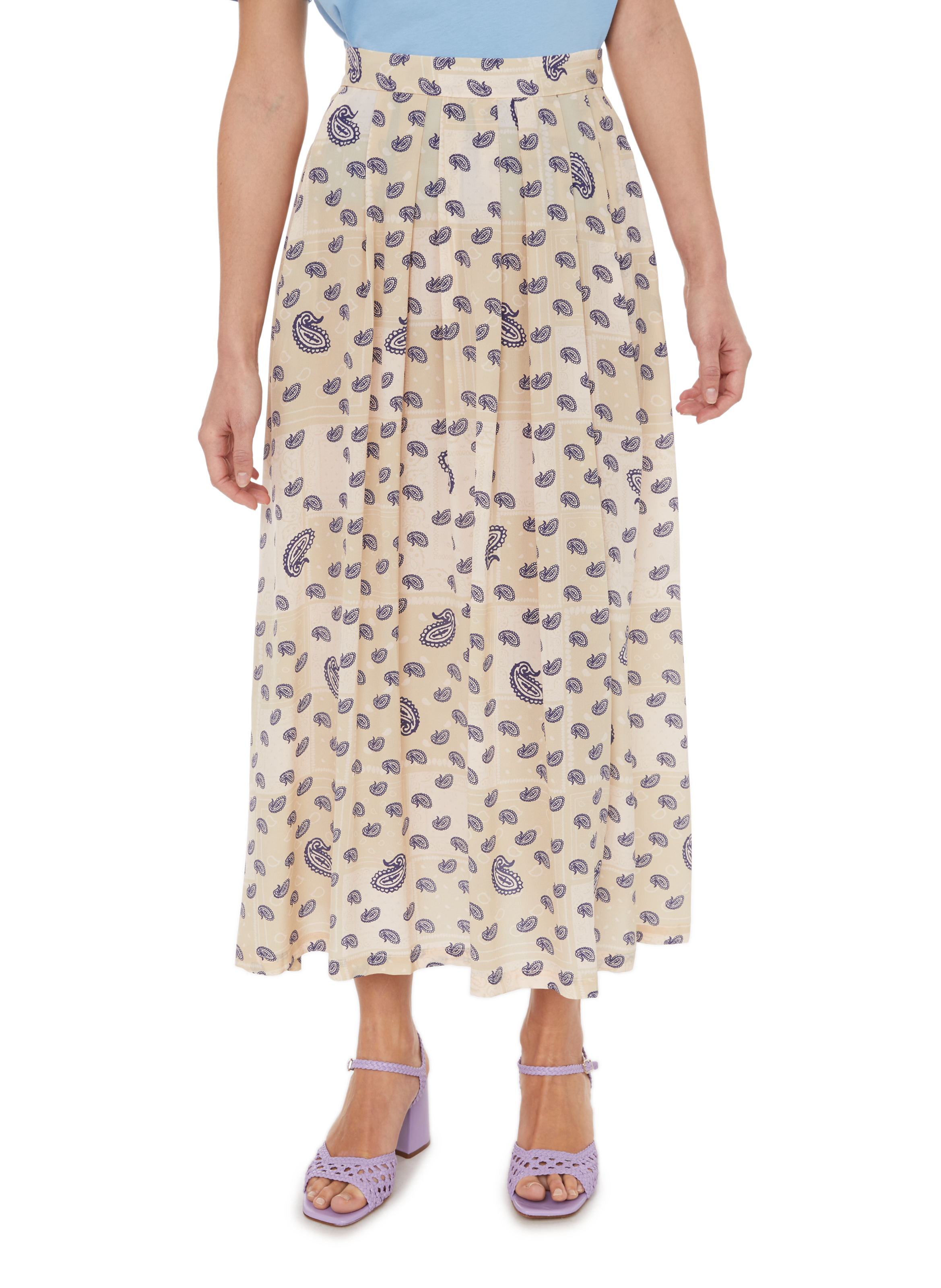 ETRE CECILE Jupe midi Paisley en soie Multicolore