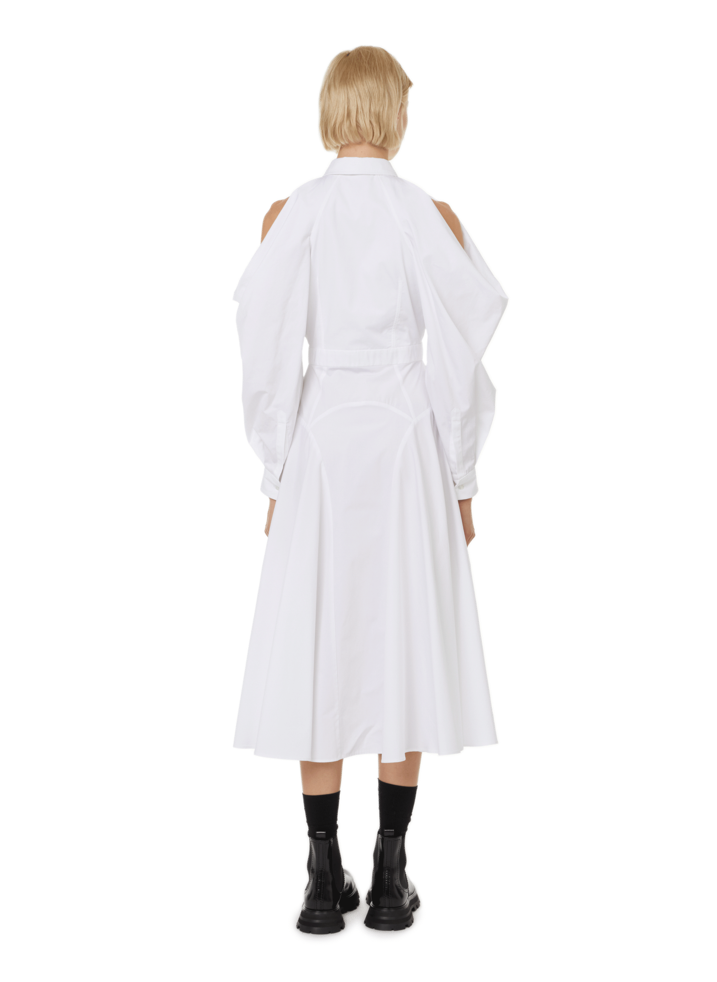 Robe longue en coton ALEXANDER MCQUEEN Blanc