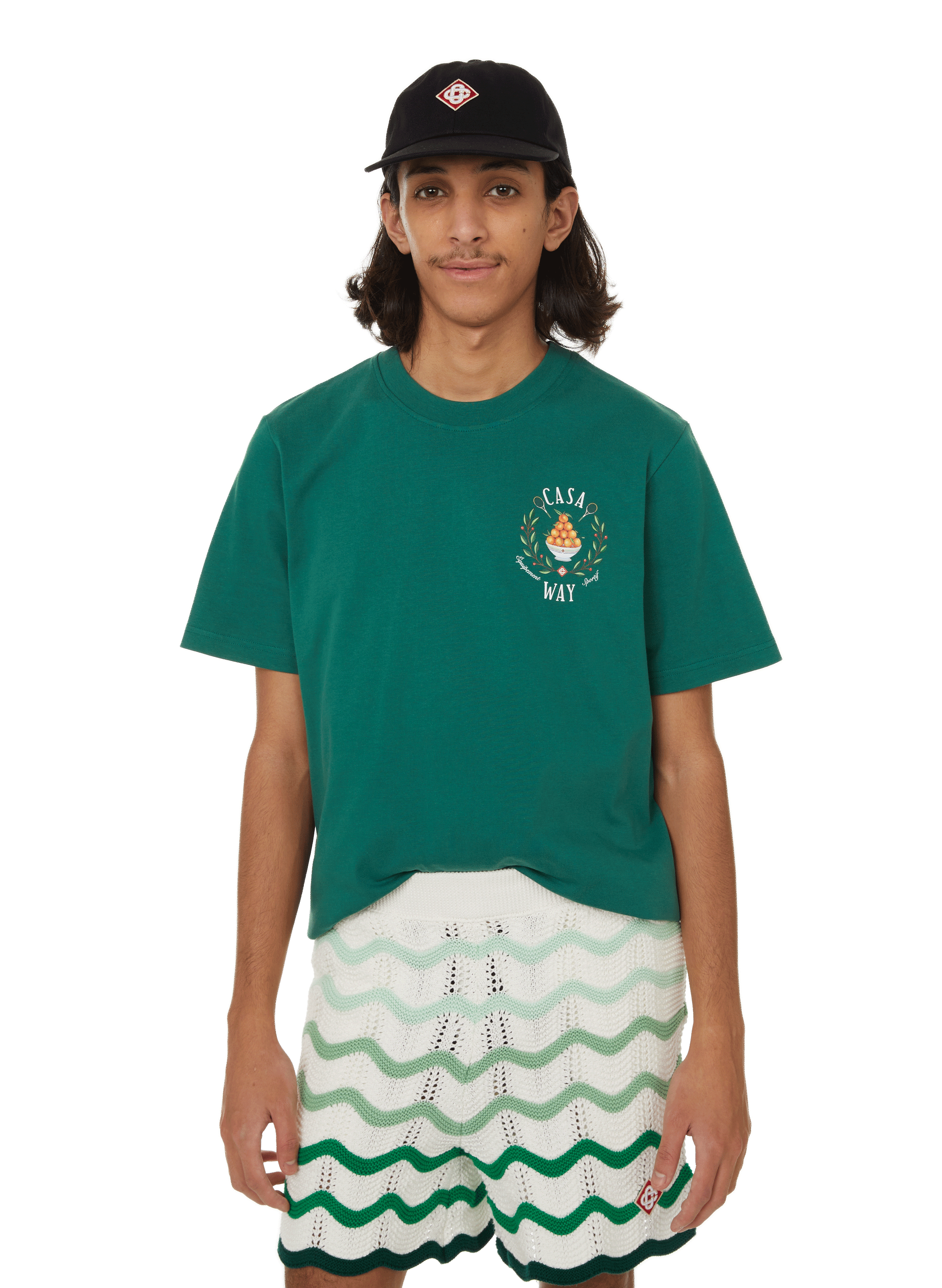 CASABLANCA PARIS T-shirt imprimé en coton  Vert