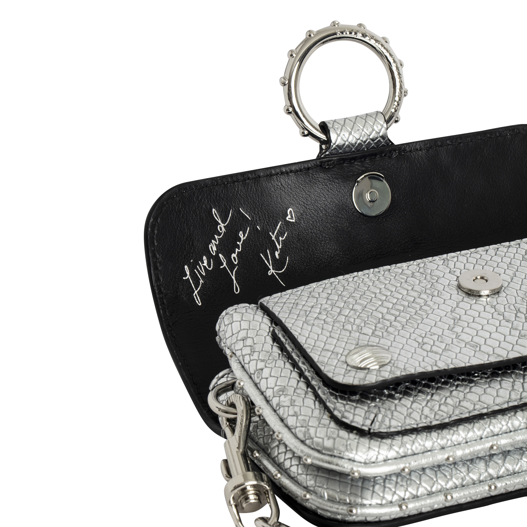 Sac bandoulière en cuir kate wallet ZADIG&VOLTAIRE Gris