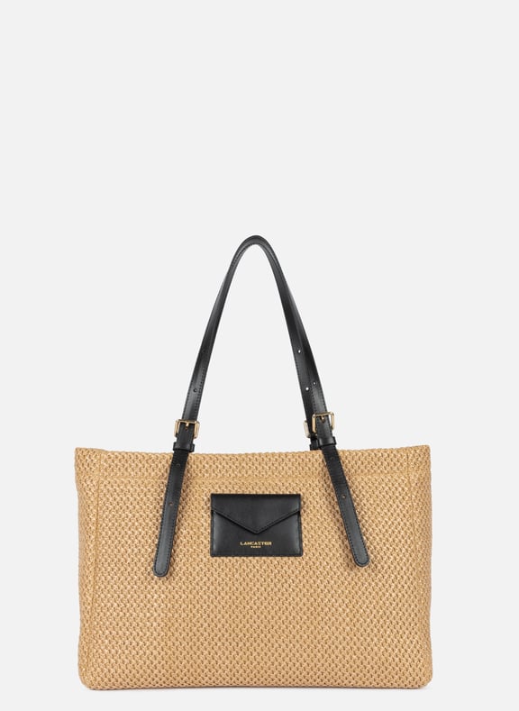 Sac cabas main - osier Noir by LANCASTER LANCASTER Sac cabas main - osier Noir