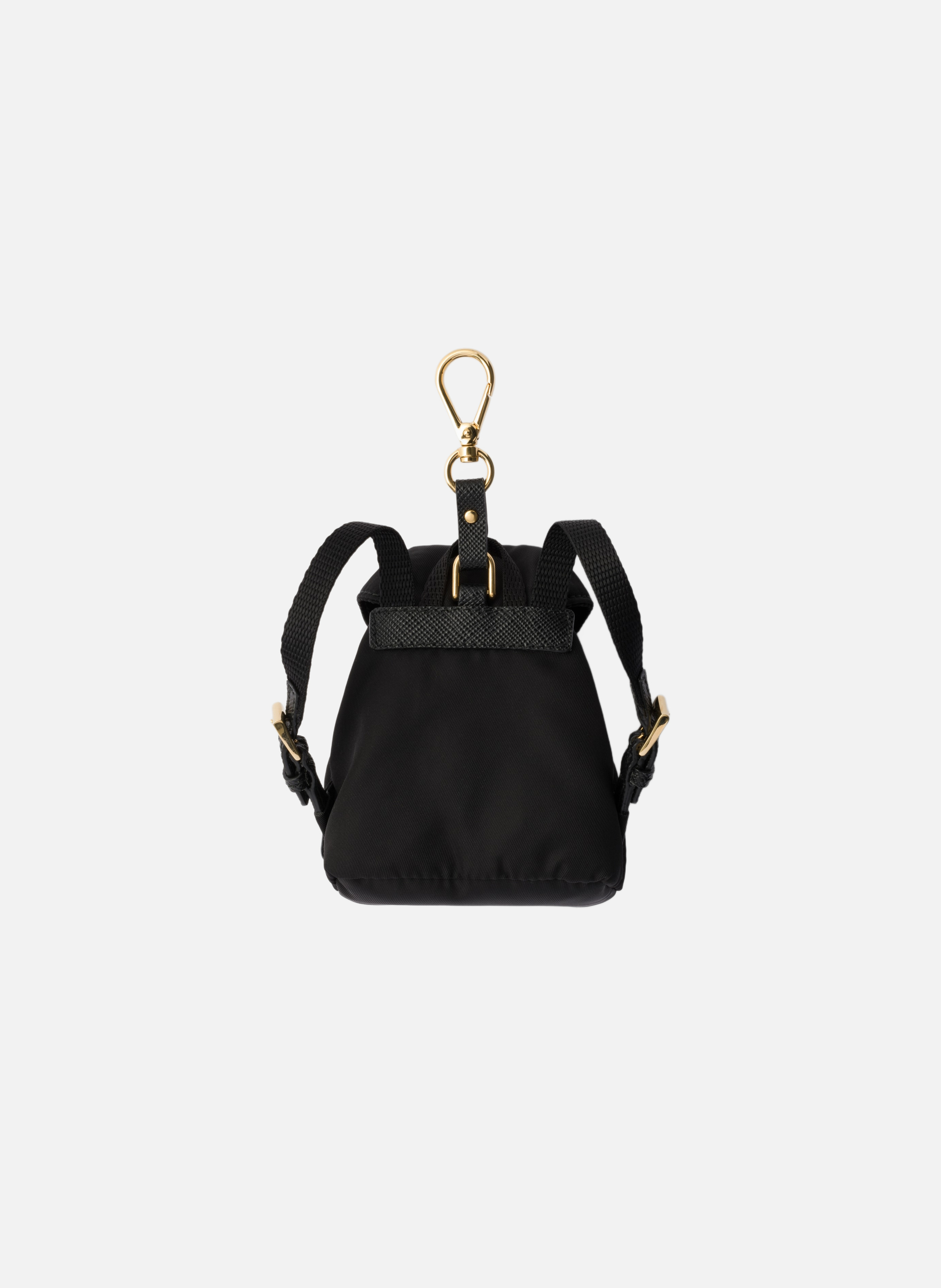 Charm porte-clés mini icon en re-nylon PRADA Noir