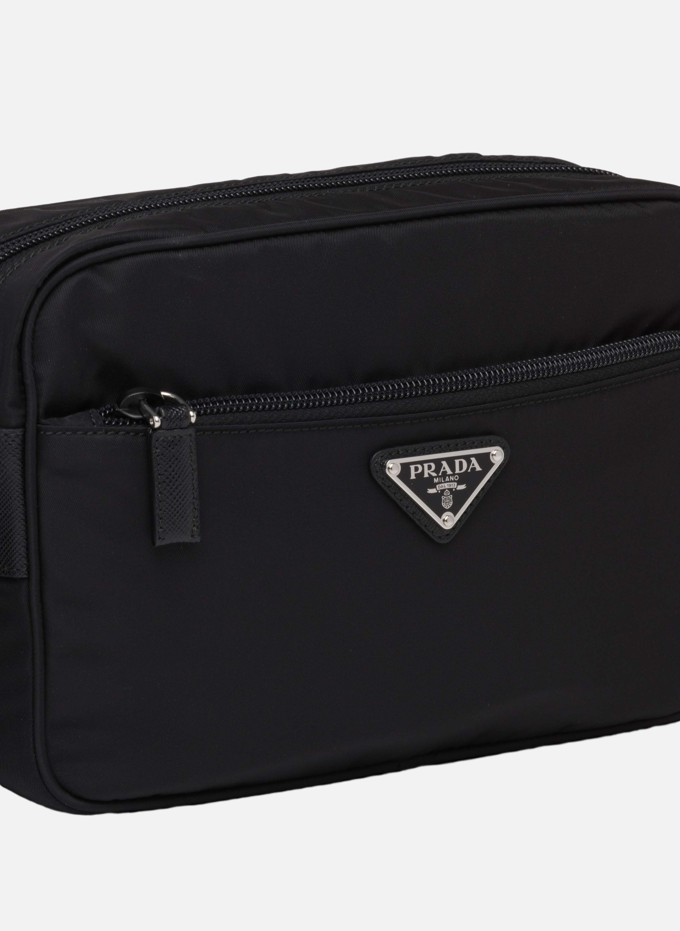 Sac porté épaule en re-nylon PRADA Noir