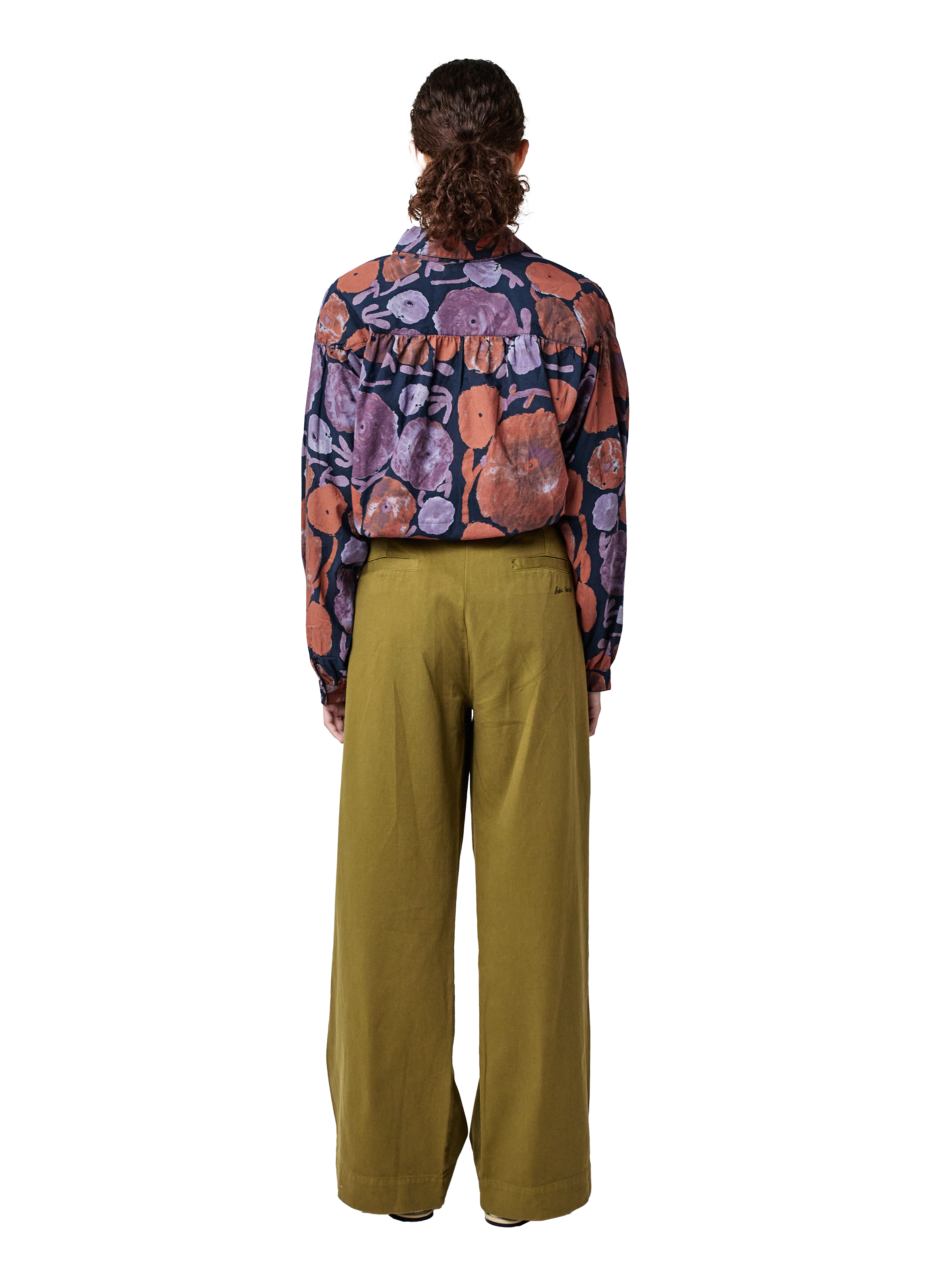 Pantalon large à plis en coton BOBO CHOSES Vert