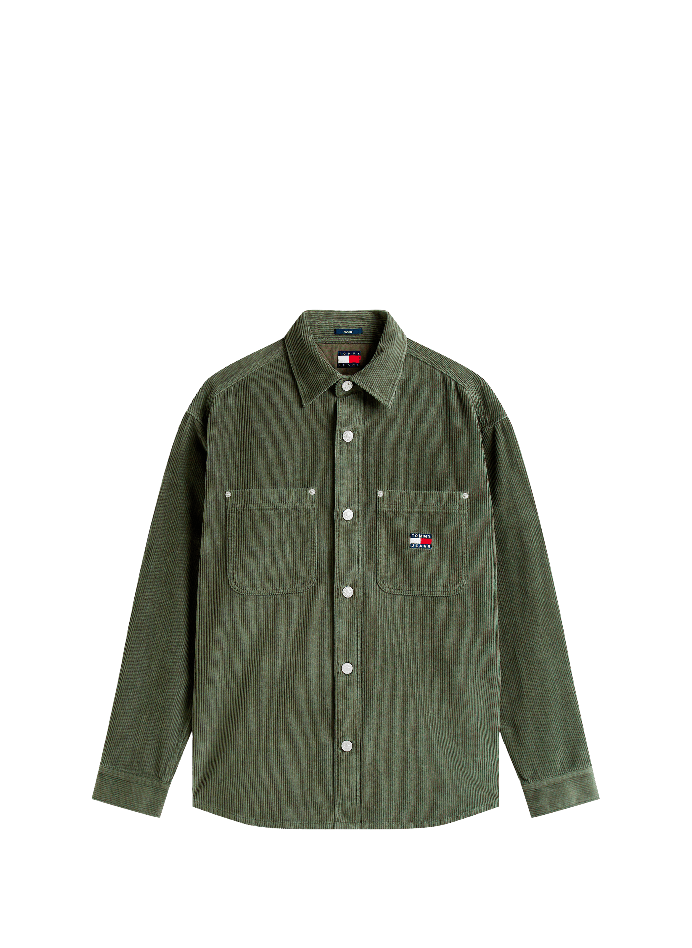 Cotton corduroy shirt TOMMY HILFIGER Green
