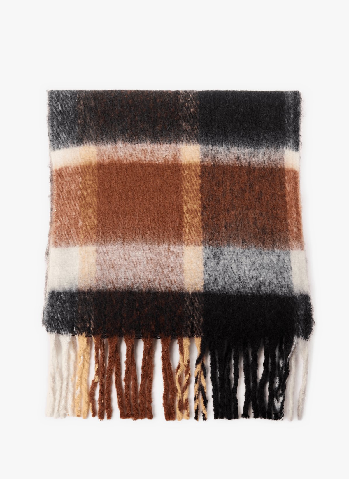 Au Printemps Paris Echarpe À Carreaux In Brown