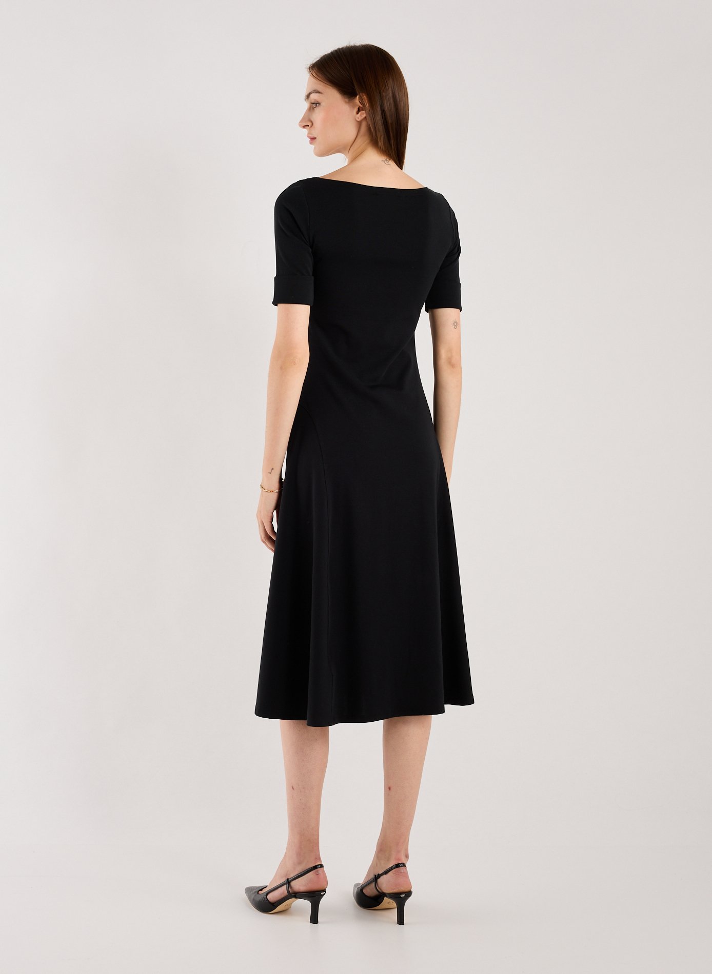 Flared cotton dress LAUREN Black