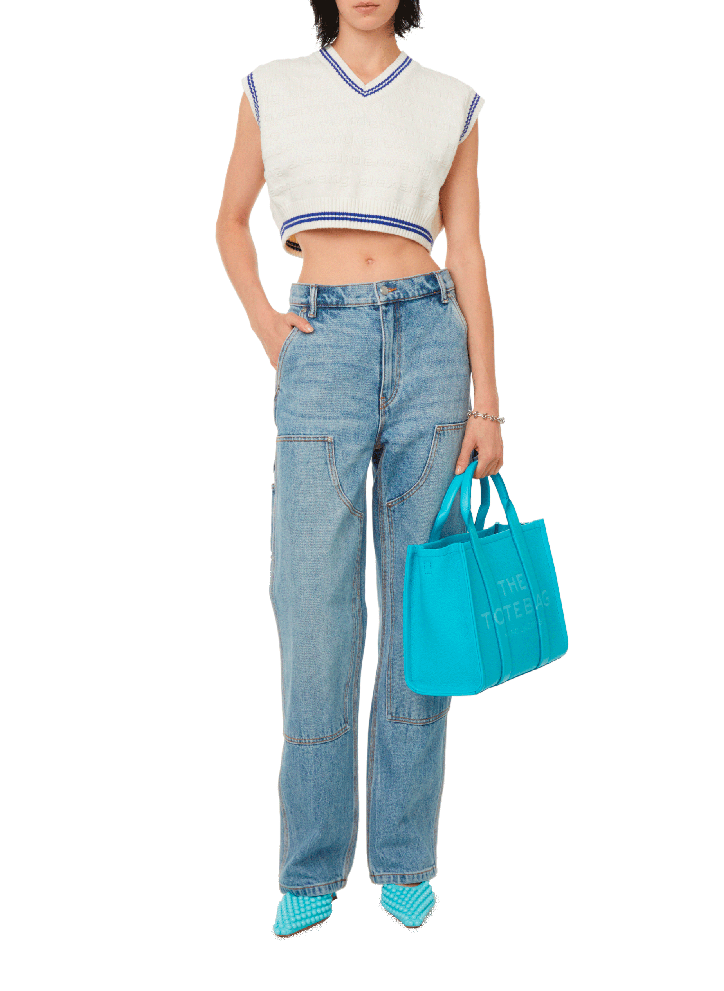 Jean cargo en coton ALEXANDER WANG Bleu