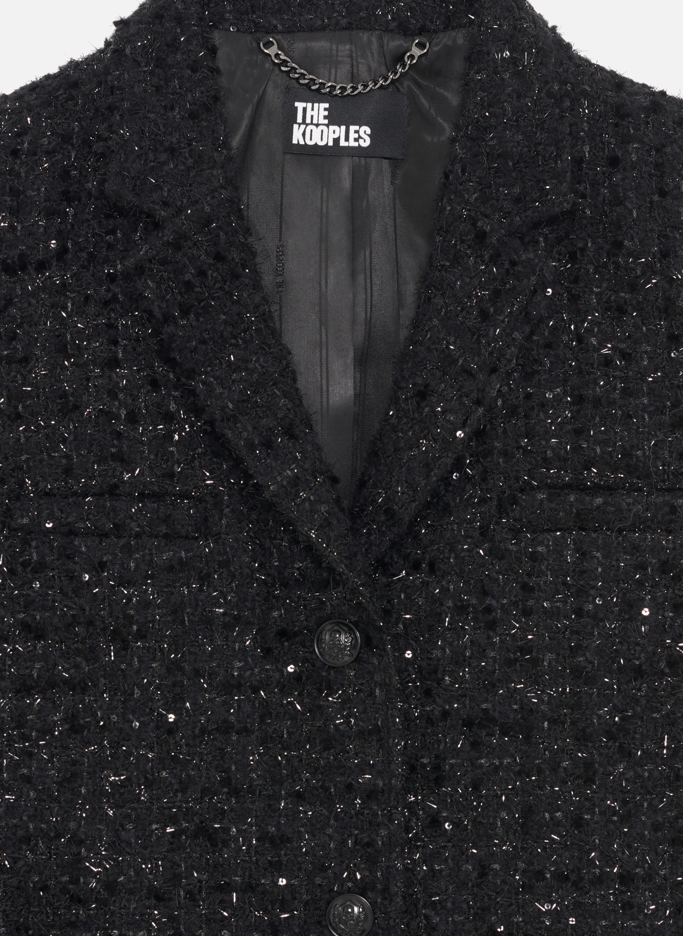 Veste courte en tweed brillant THE KOOPLES Noir