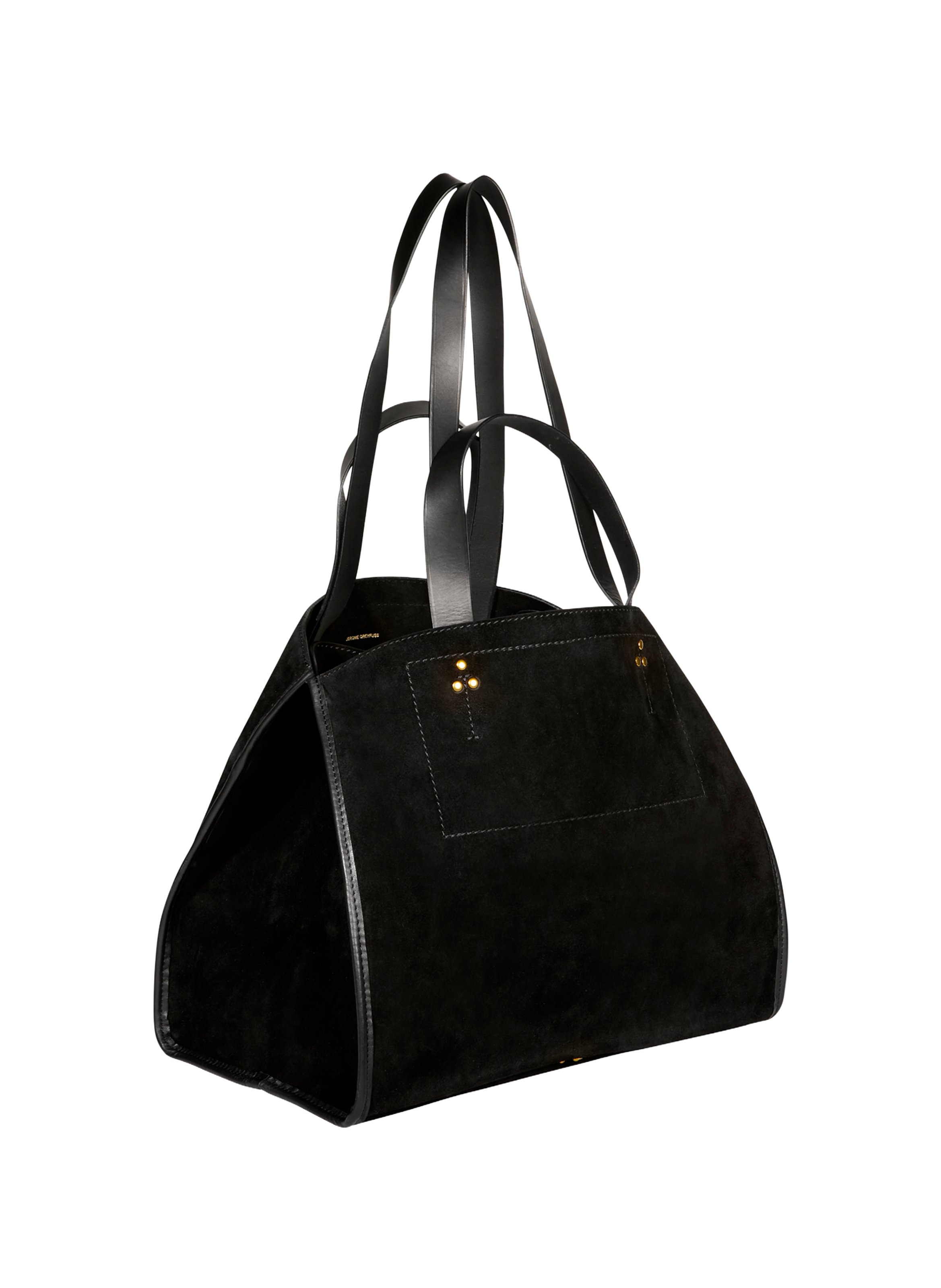 Sac cabas Léon M en cuir suédé Noir