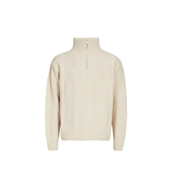Pull col zippé en laine mélangée