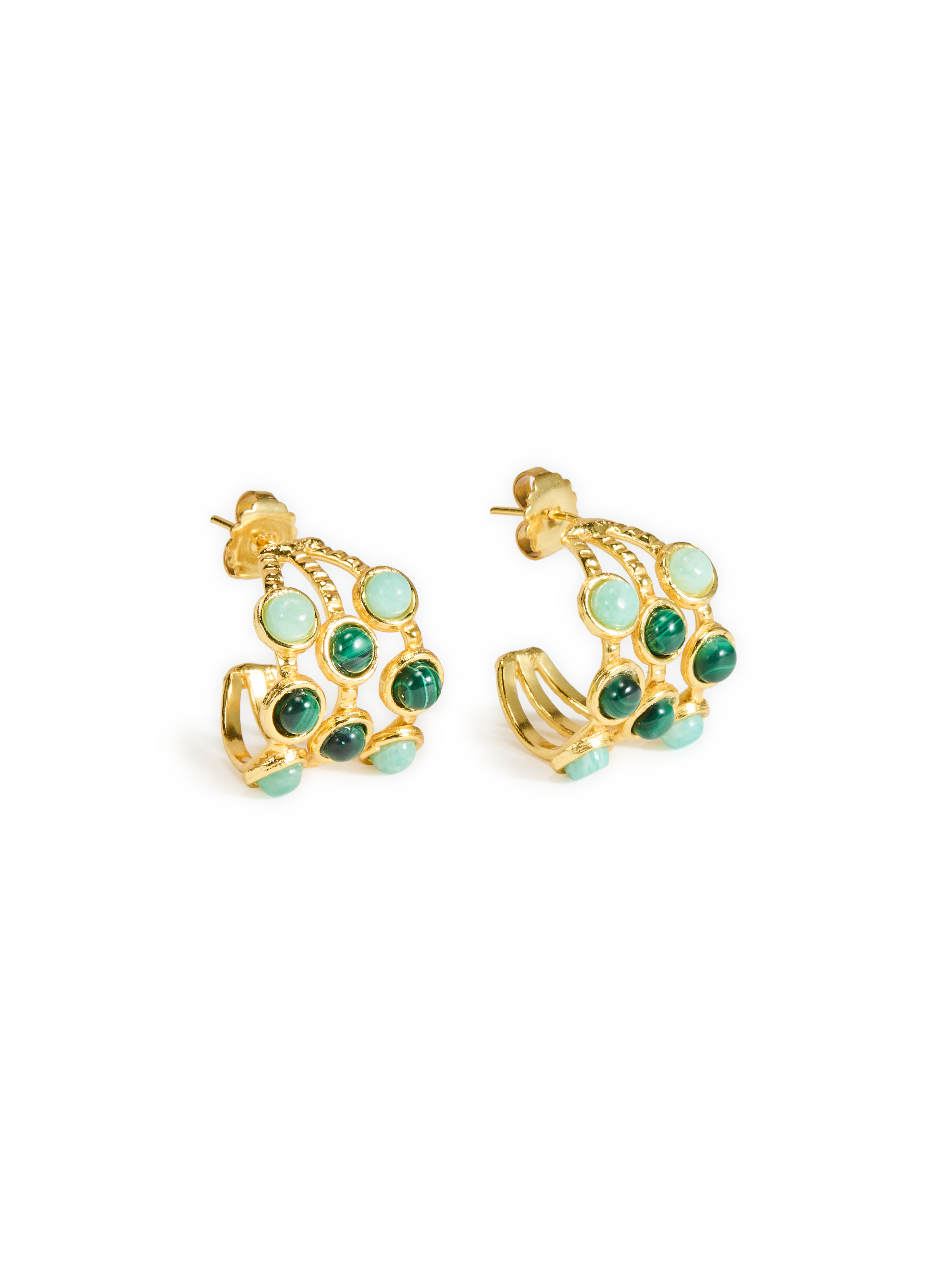 SYLVIA TOLEDANO Earrings in brass and stone Green