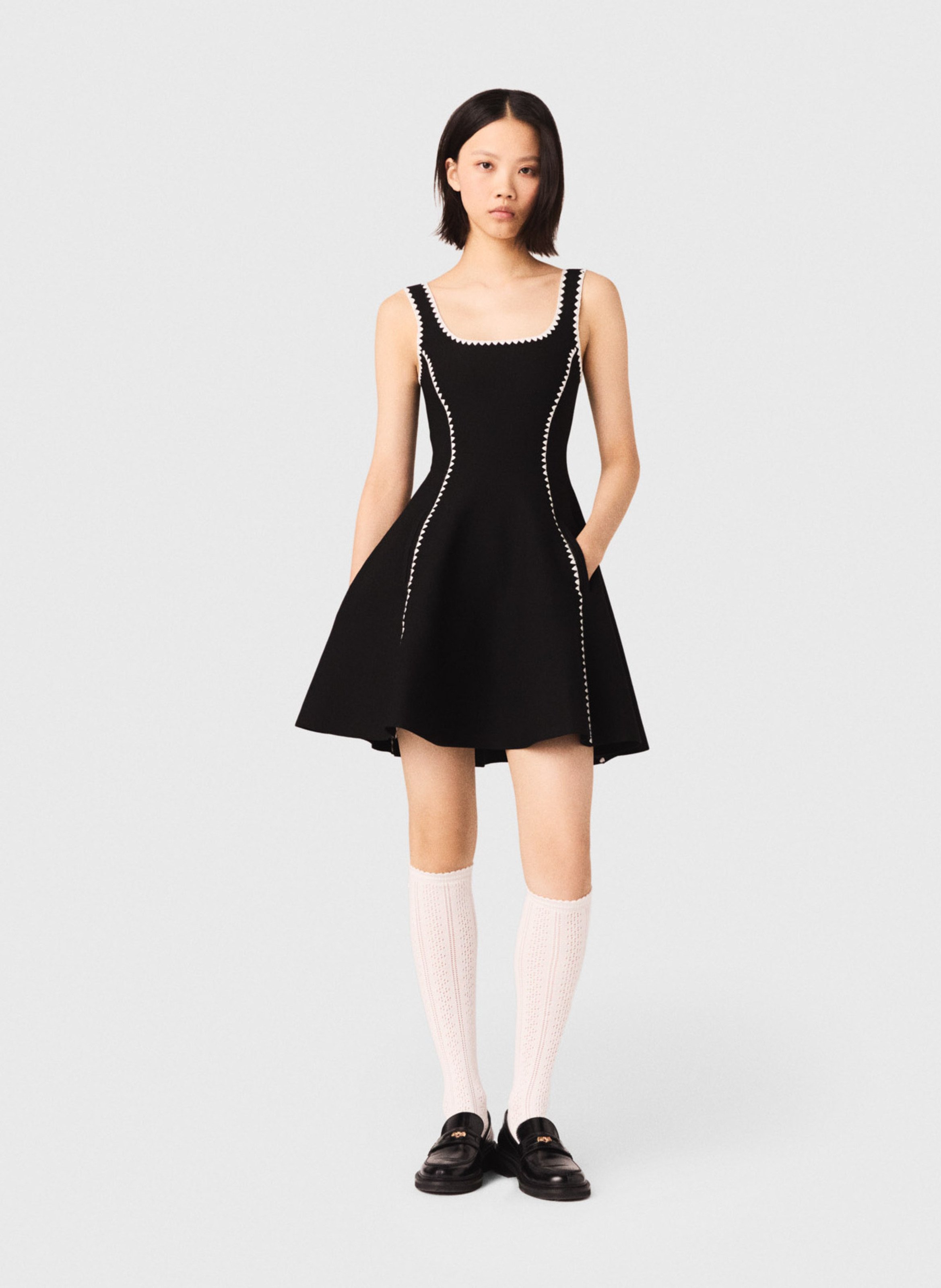 Robe courte patineuse MAJE Noir