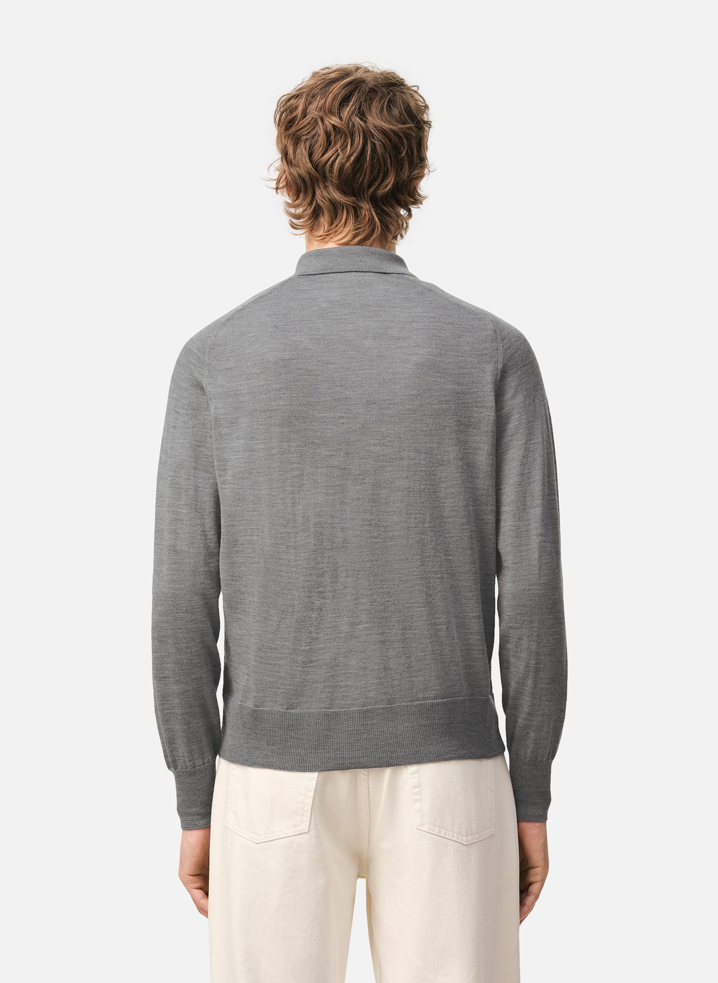 Cardigan col chemise ami de coeur en laine AMI PARIS Gris