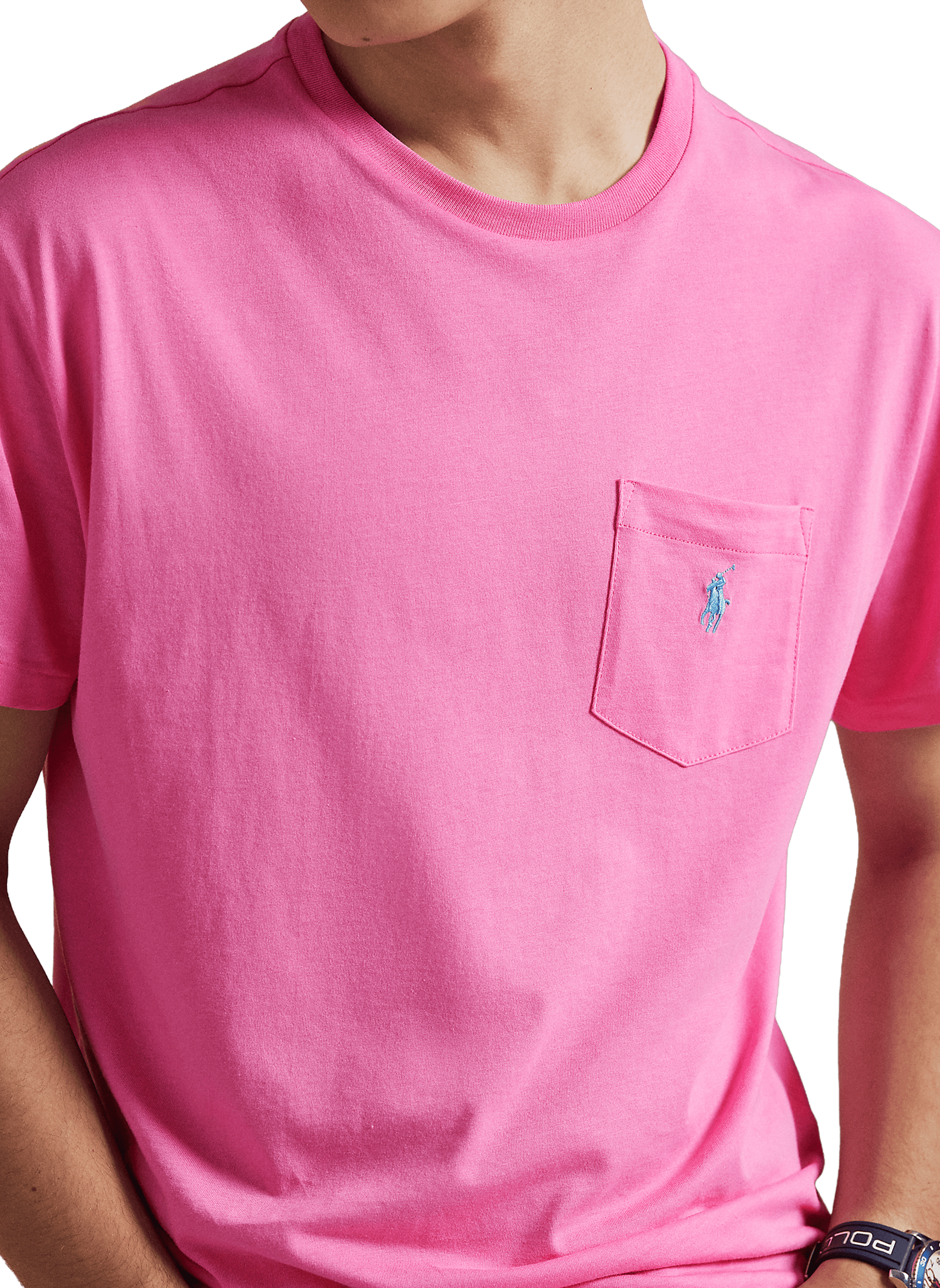 T-shirt slim en coton POLO RALPH LAUREN Rose