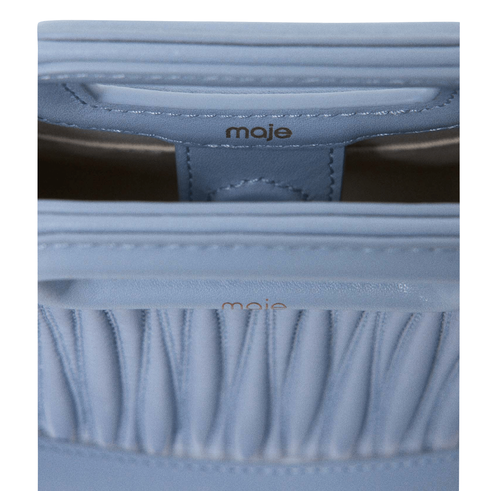 Sac bandoulière en cuir m cabas mini MAJE Bleu