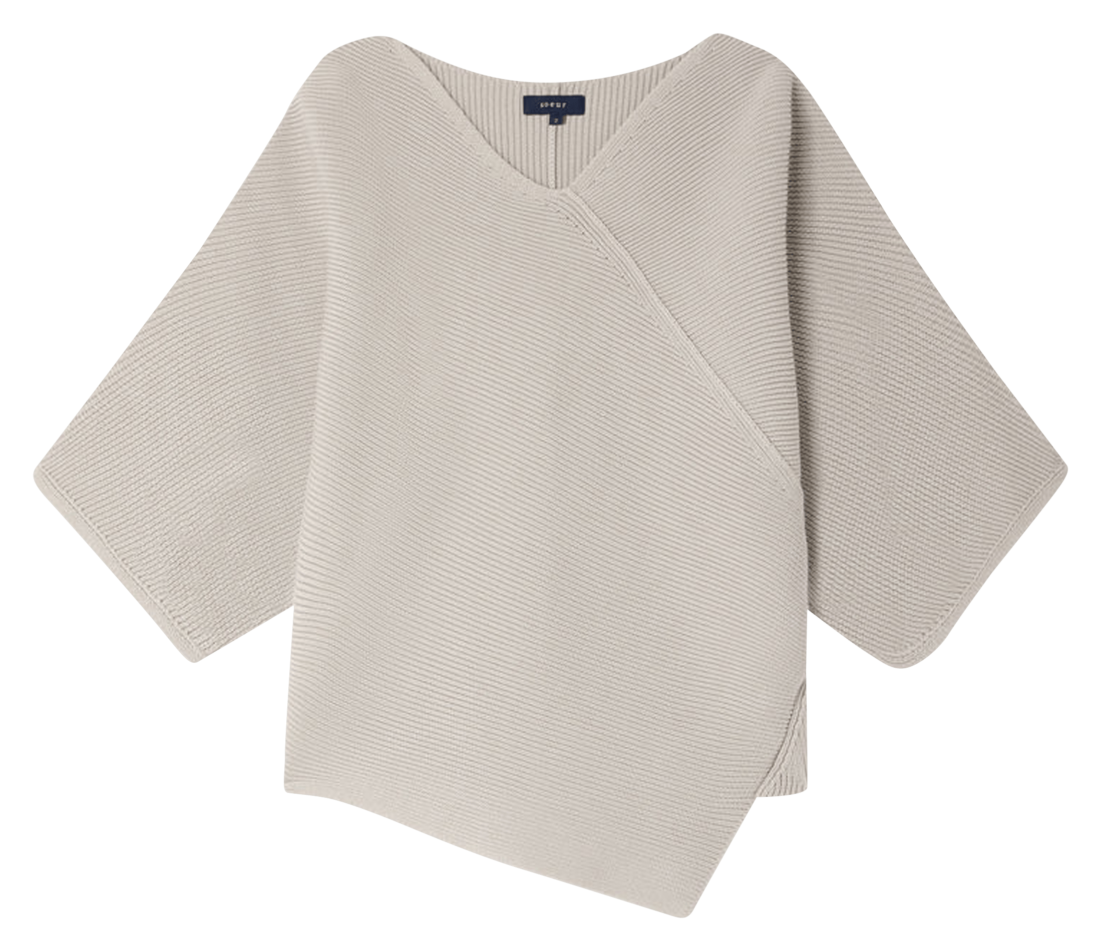 Pull asymétrique en coton bio essaouira SOEUR Gris