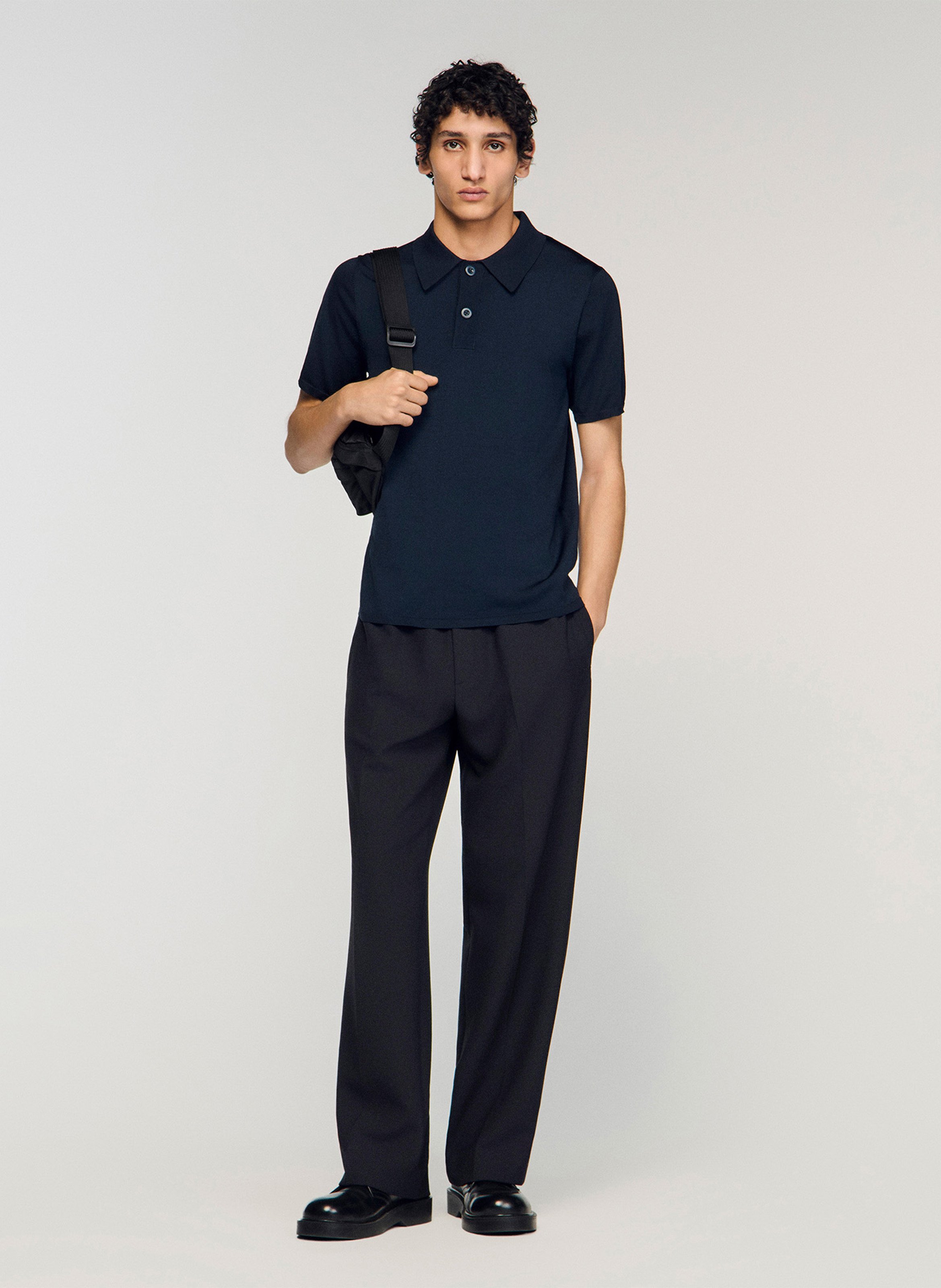 Polo regular fit SANDRO Bleu