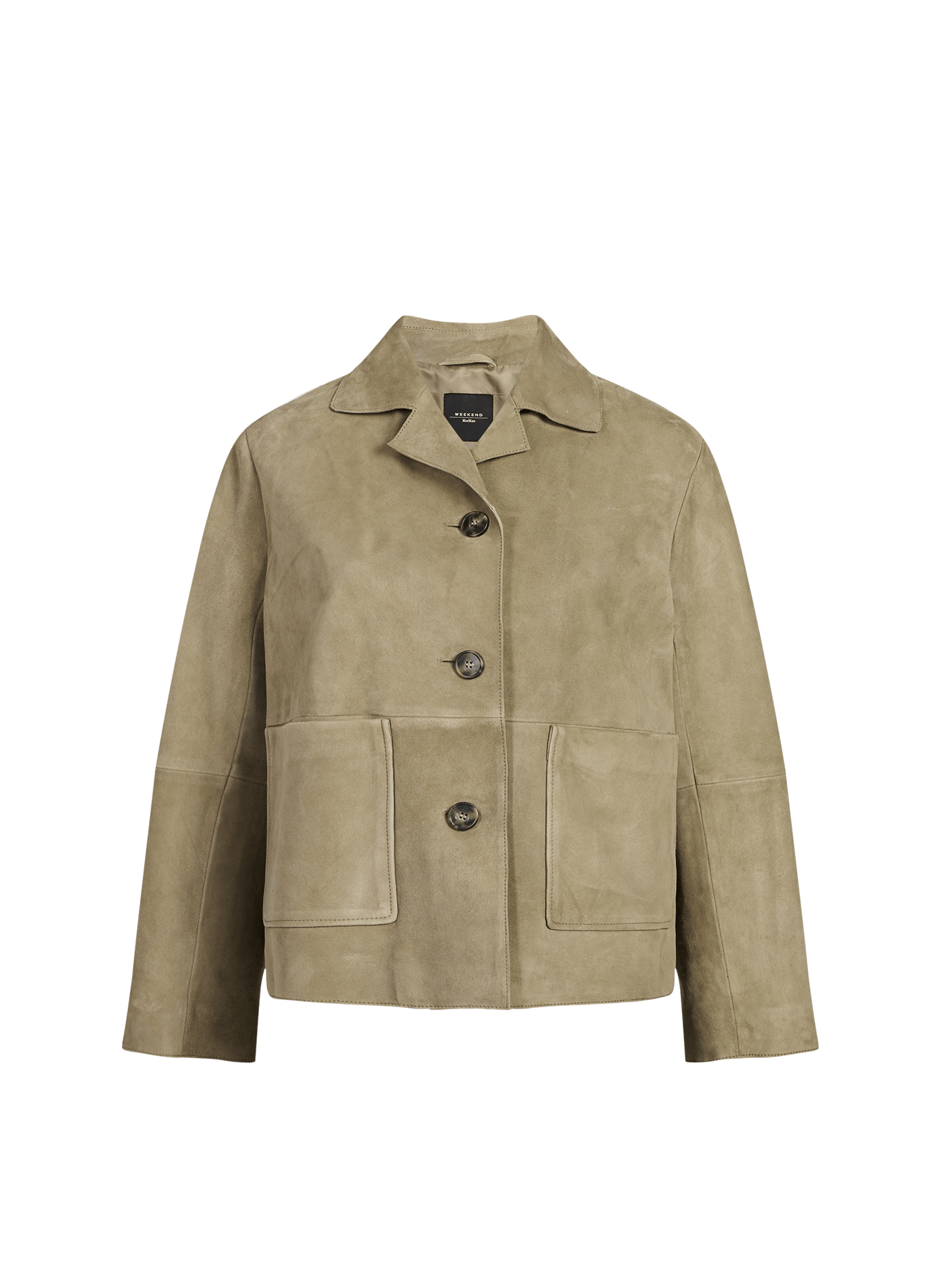 Veste droit en cuir suédé MAX MARA WEEK END Kaki