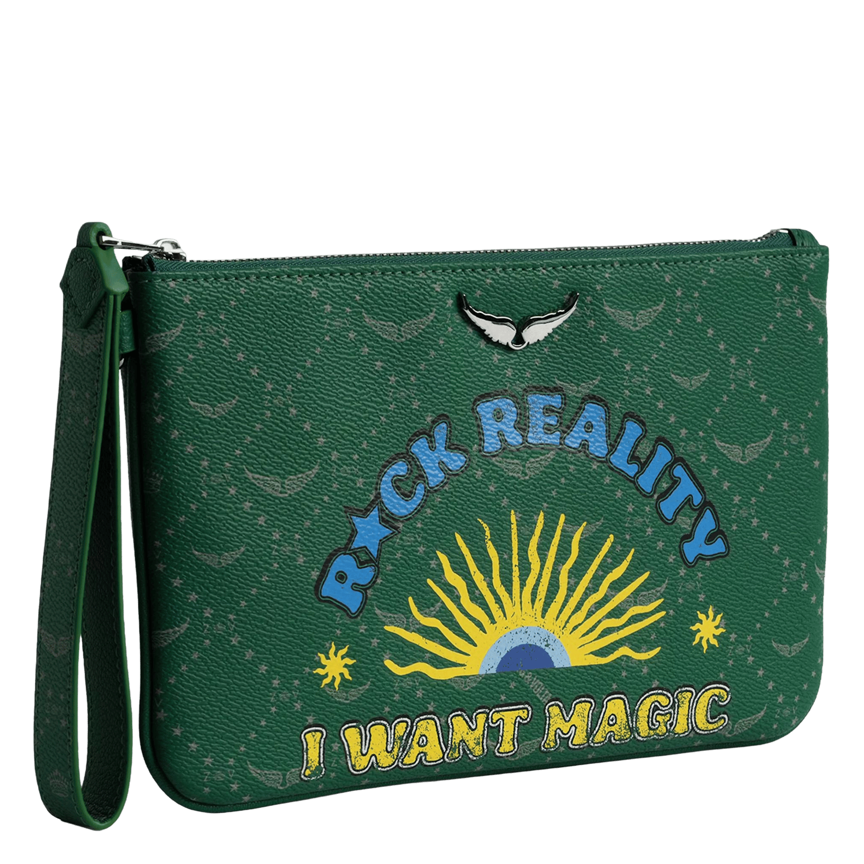 Pochette à imprimé graphique z pouch ZADIG&VOLTAIRE Vert