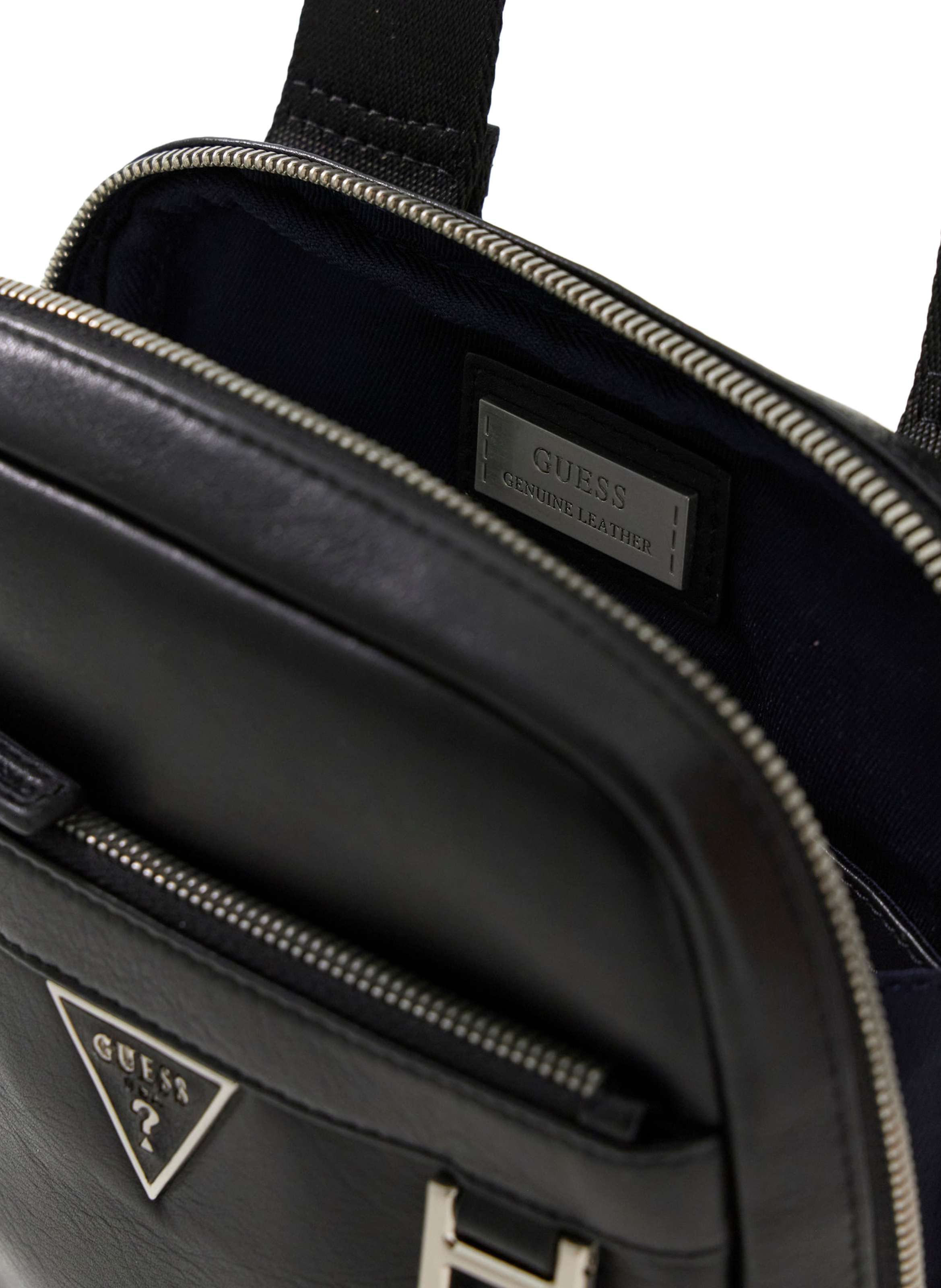 Sac à bandoulière Monaco en cuir  GUESS Noir