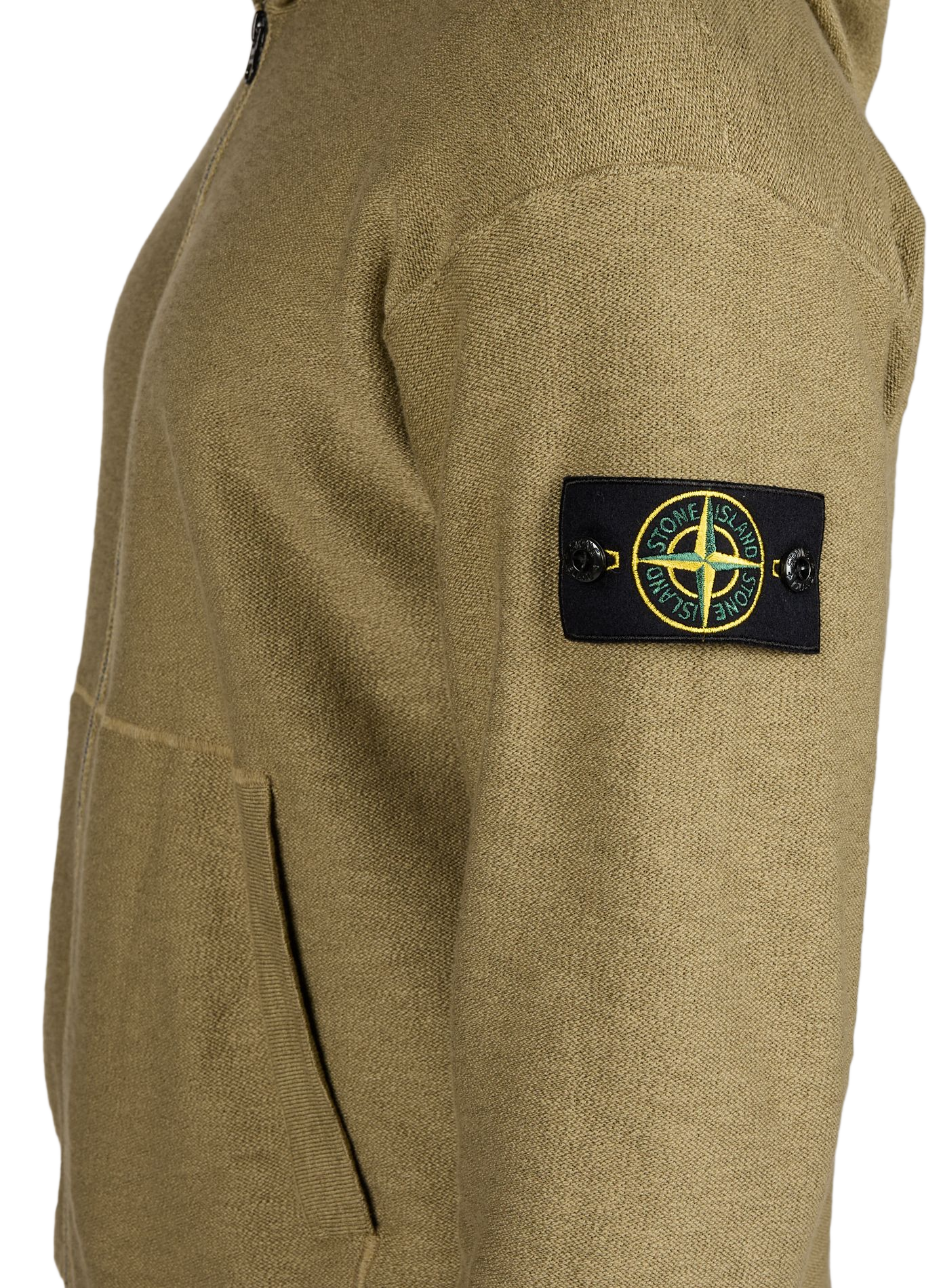 Hoodie en coton mélangé STONE ISLAND Kaki